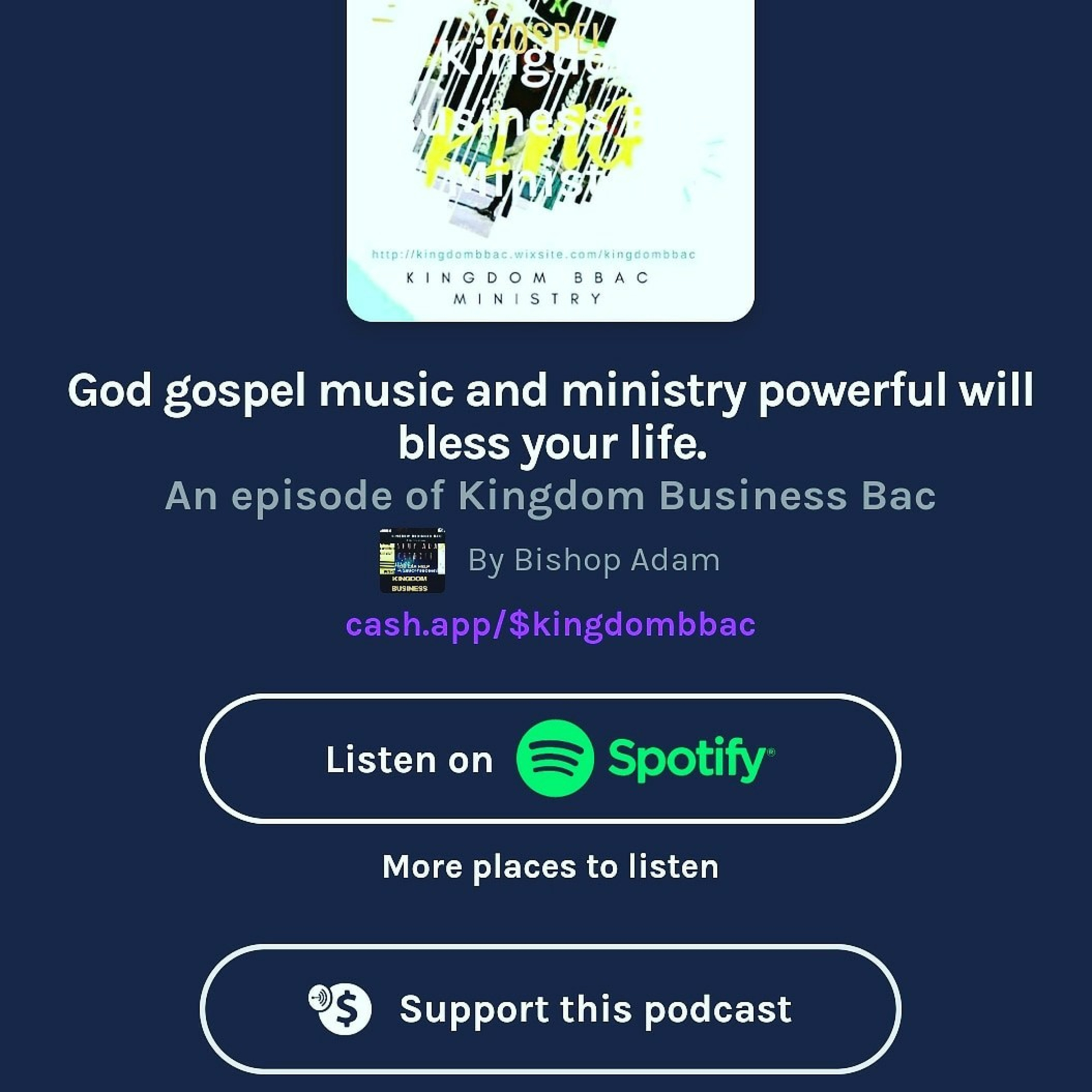 Kingdom Business Bac Podcast. Cash App ( $kingdombbac2