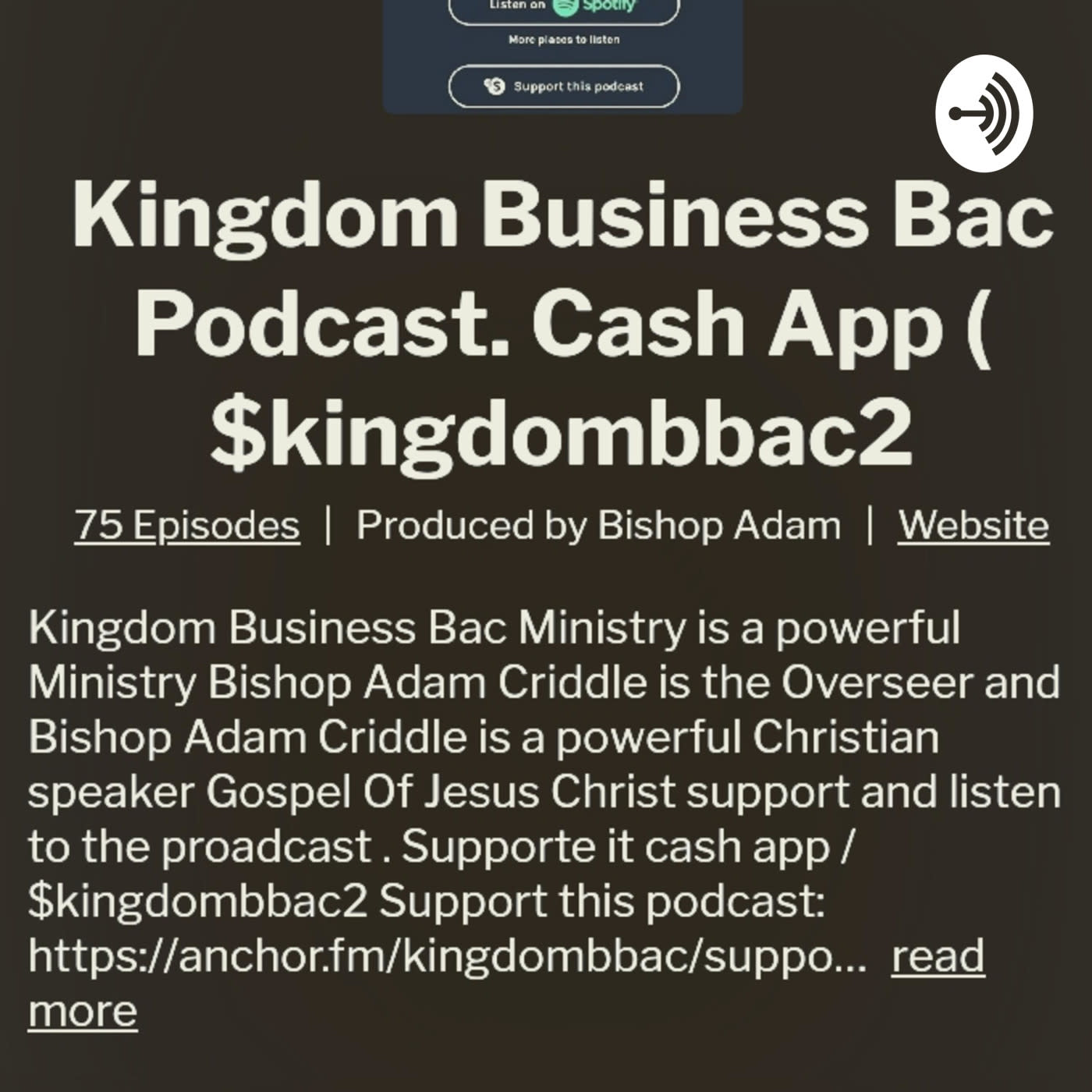 Kingdom Business Bac Podcast. Cash App ( $kingdombbac2