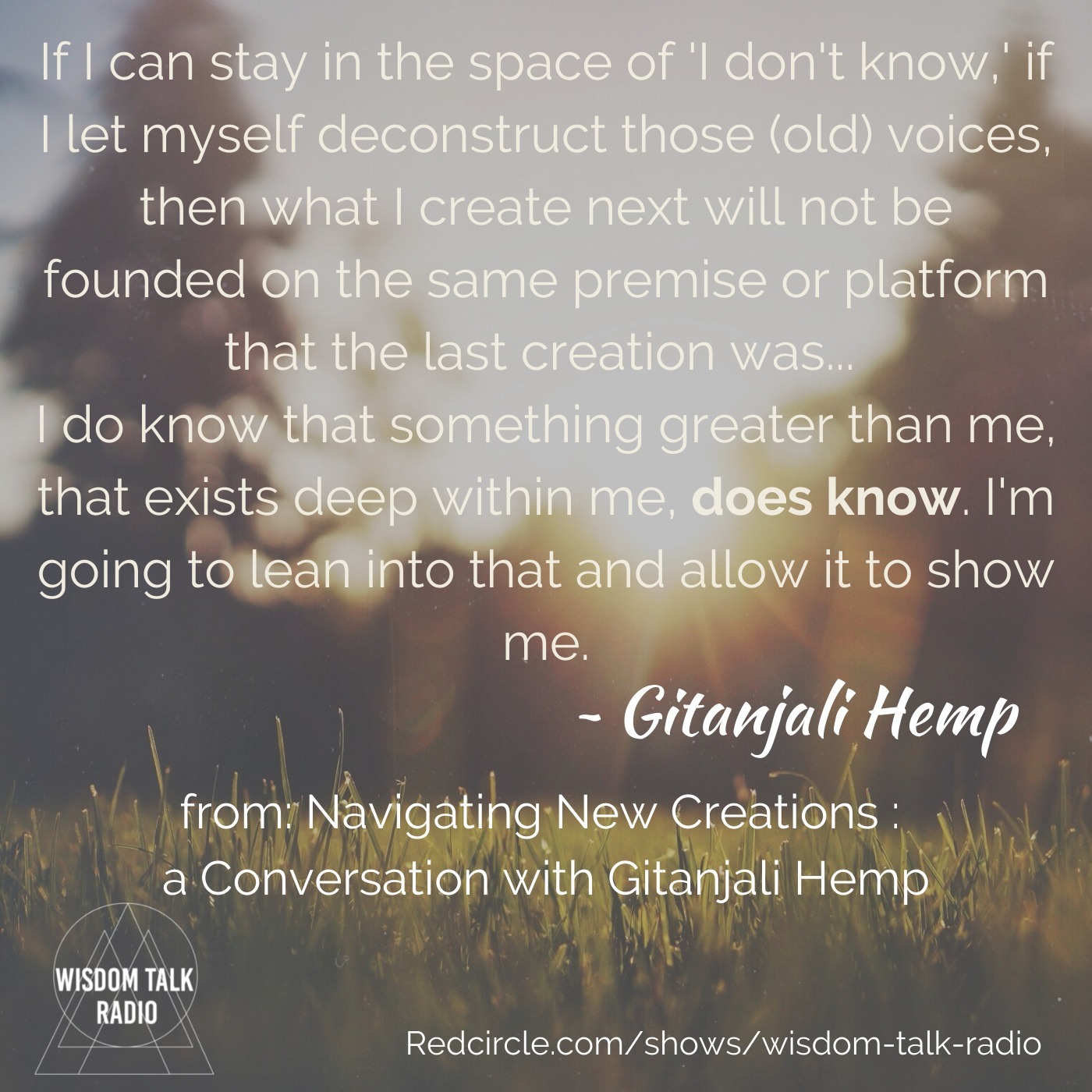 Navigating New Creations: a conversation with Gitanjali Hemp