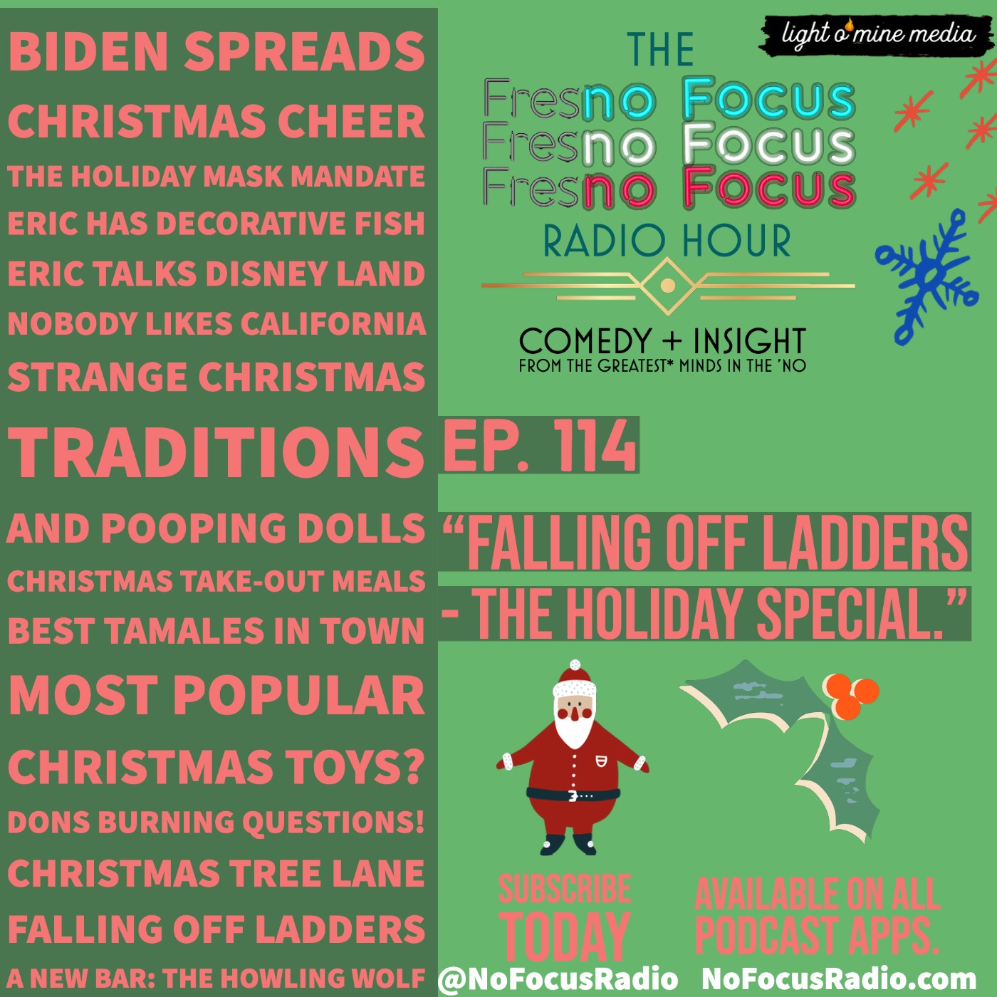 The no Focus Radio Hour Ep 114: "Falling Off Ladders - The Holiday Special." episode artwork