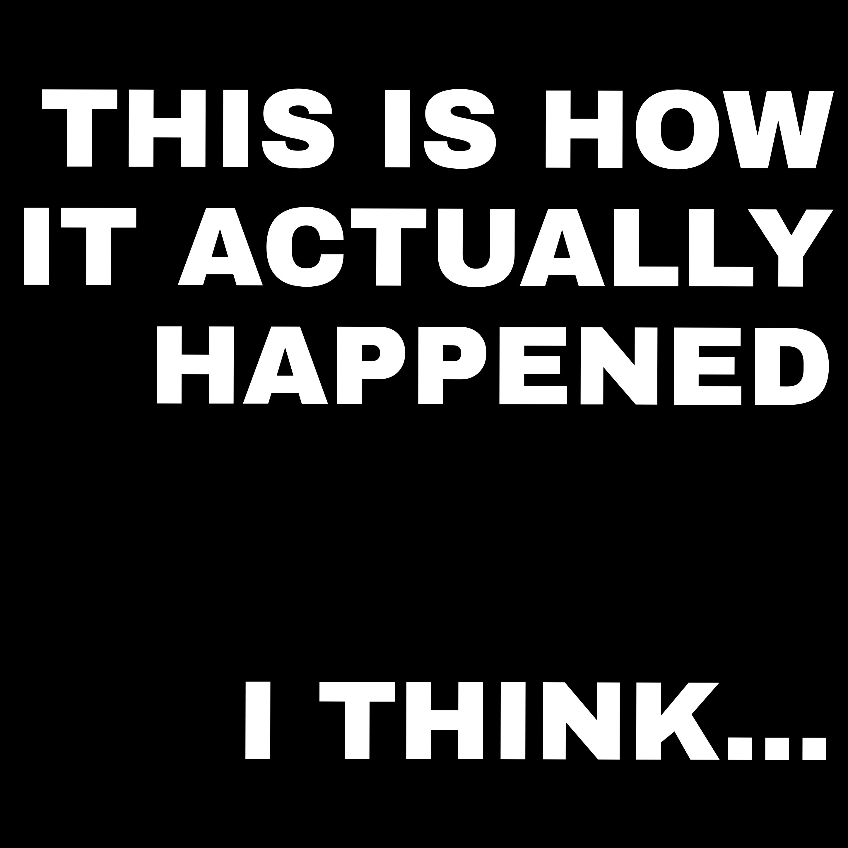 This is How it Actually Happened... I think!