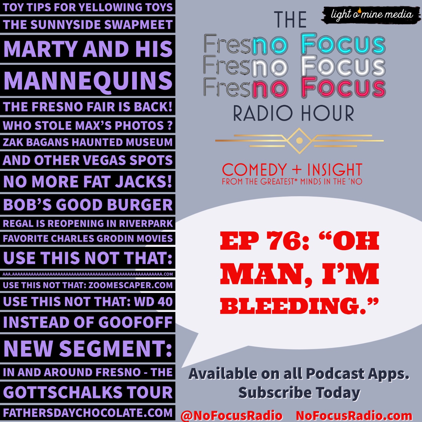 The no Focus Radio Hour Ep 76: "Oh man, I'm bleeding." episode artwork