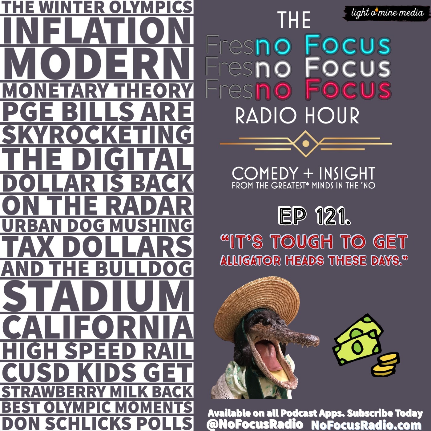 The no Focus Radio Hour Ep 121: "It's tough to get alligator heads these days." episode artwork