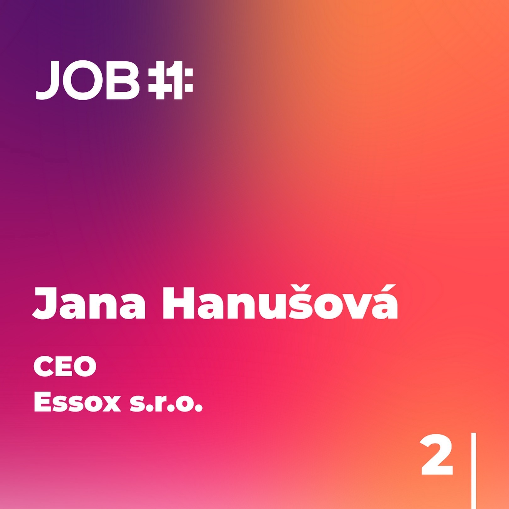 Obal epizody #28 — Jana Hanušová · CEO · Essox s.r.o.