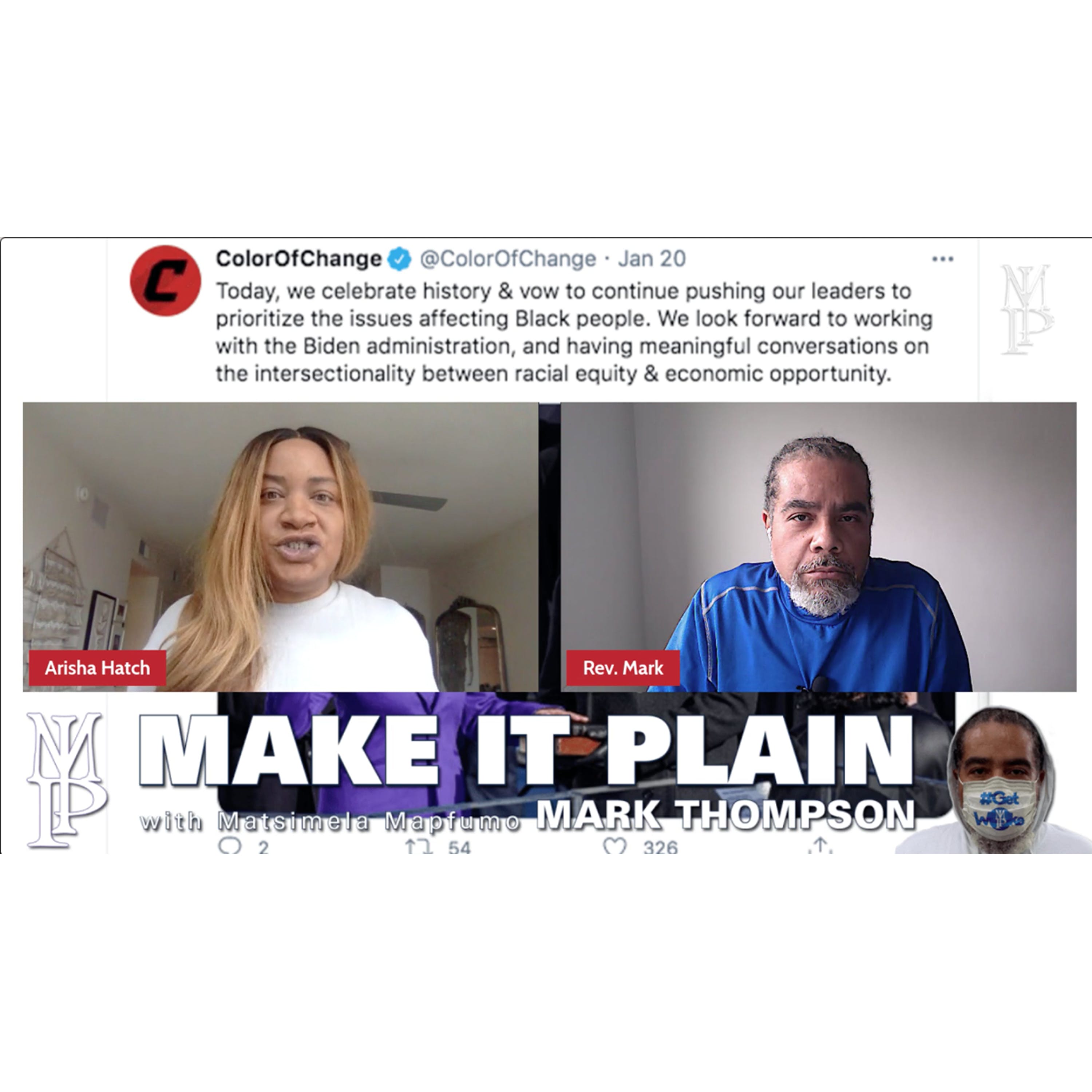 Arisha Hatch of Color of Change on Demand for the Biden Admin episode artwork