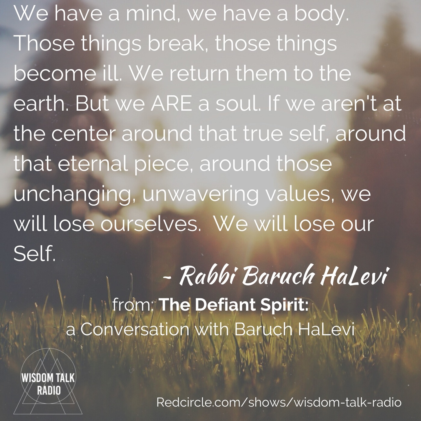 The Defiant Spirit: a conversation with Rabbi Baruch HaLevi