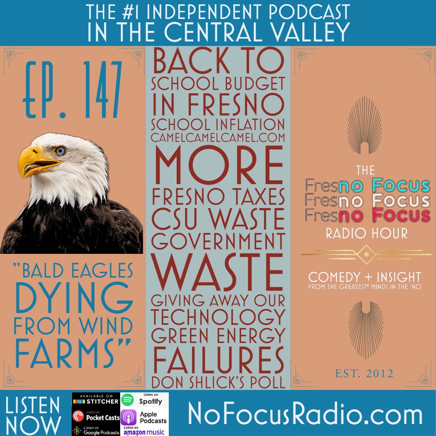 The no Focus Radio Hour Ep 147 : “Bald Eagles Dying from Wind Farms" episode artwork