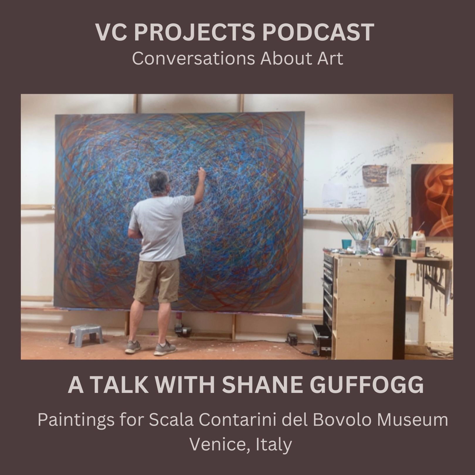 A talk with Shane Guffogg about the paintings for Scala Contarini del Bovolo, Venice, Italy