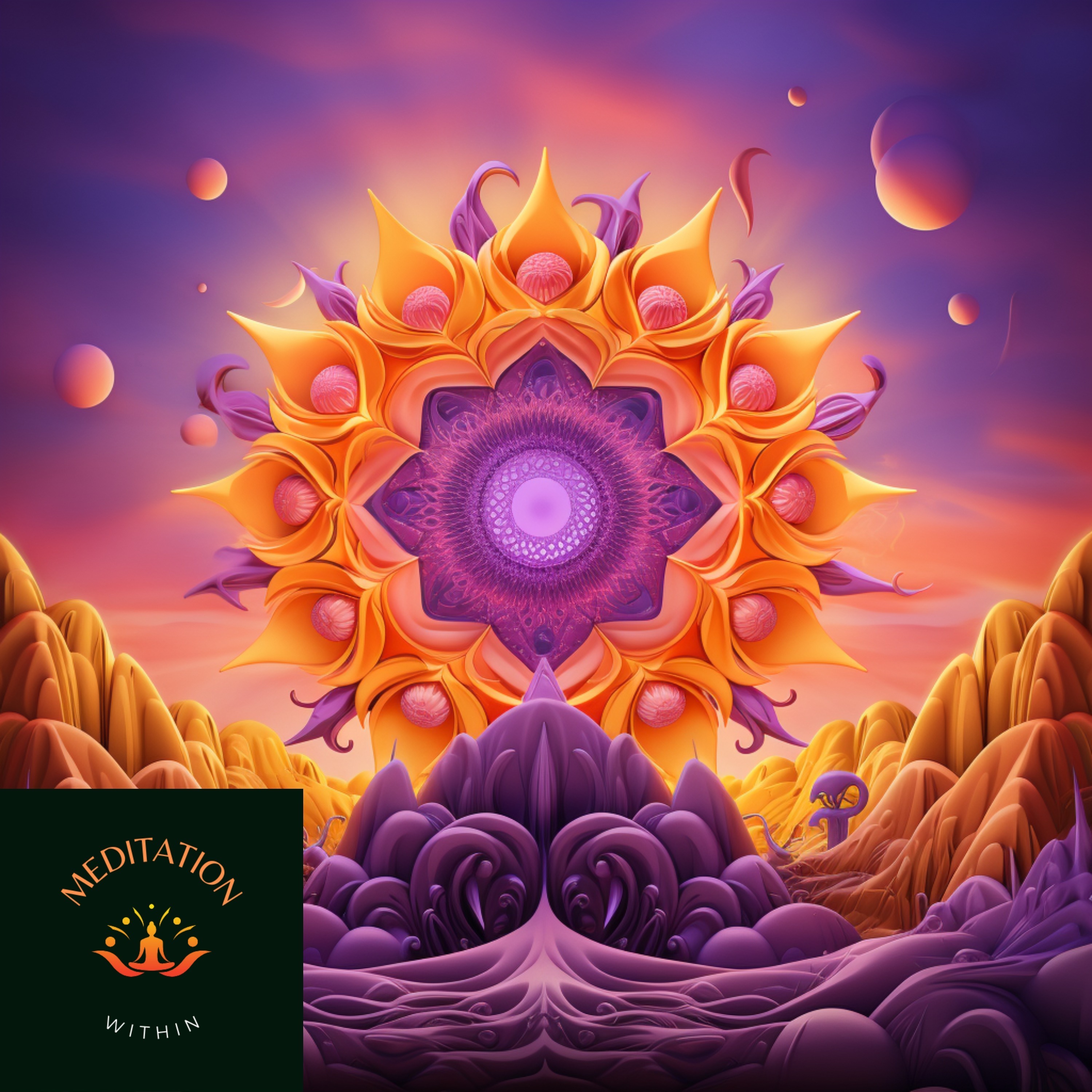 Ep.8 - 10 Minute Meditation | Mystical Flower Meditation 🌼🪐 | Tibetan Singing Bowl Healing with Purple Sky episode artwork