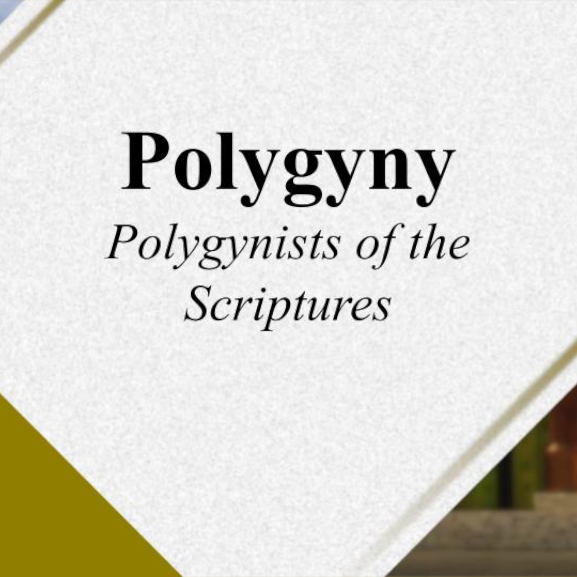 Polygyny 102 - Polygynists of the Scriptures