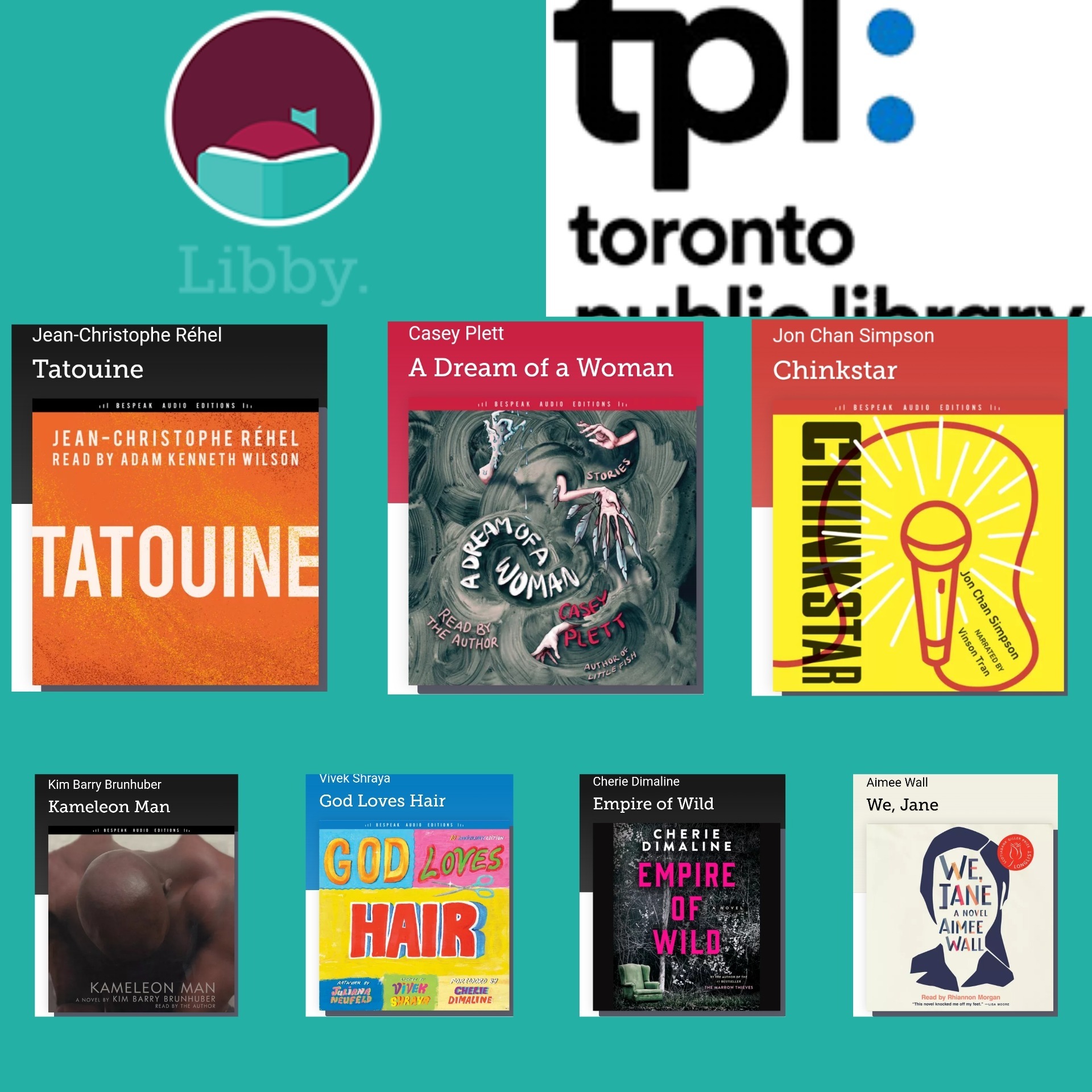 tmtm 17 dec 23: Canadian Audiobooks: Toronto Public Library/ Libby App