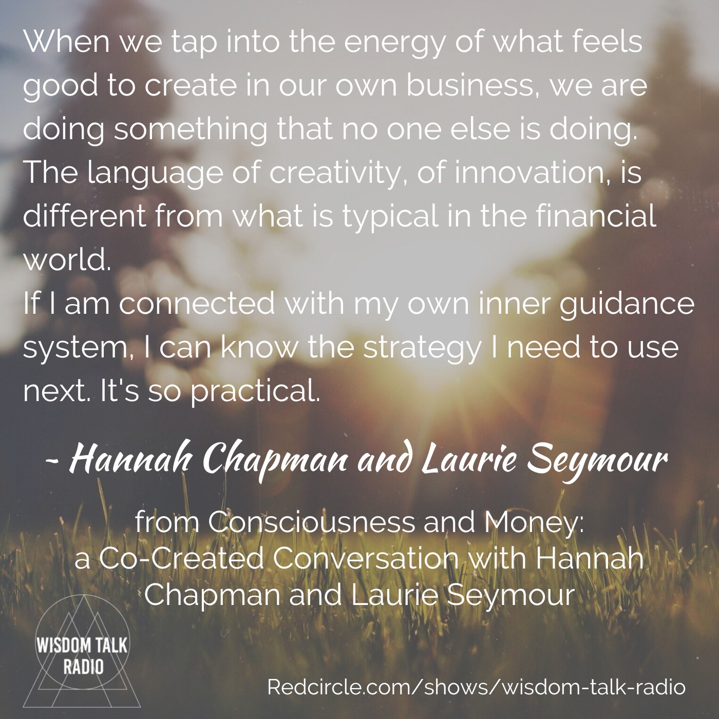 Consciousness and Money: a co-created Conversation with Hannah Chapman and Laurie Seymour