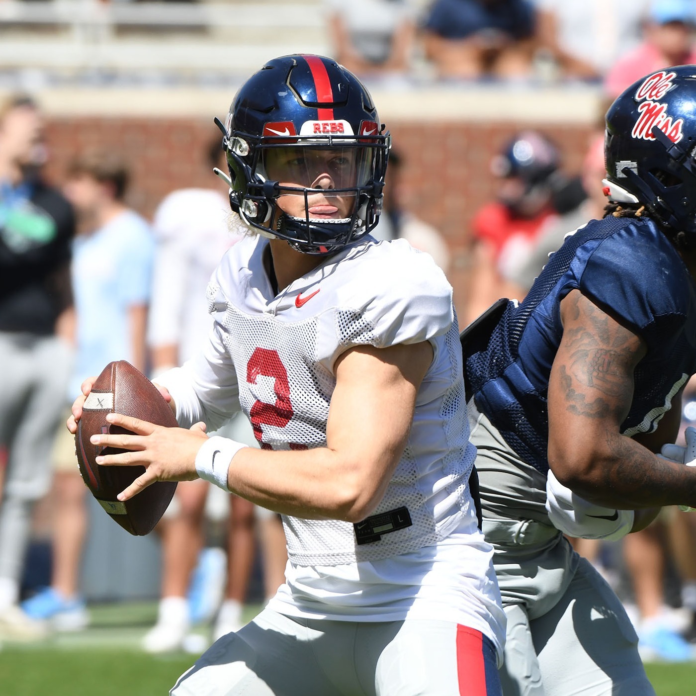 Ole Miss is two weeks into spring, and Jaxson Dart is clinging tight to QB1