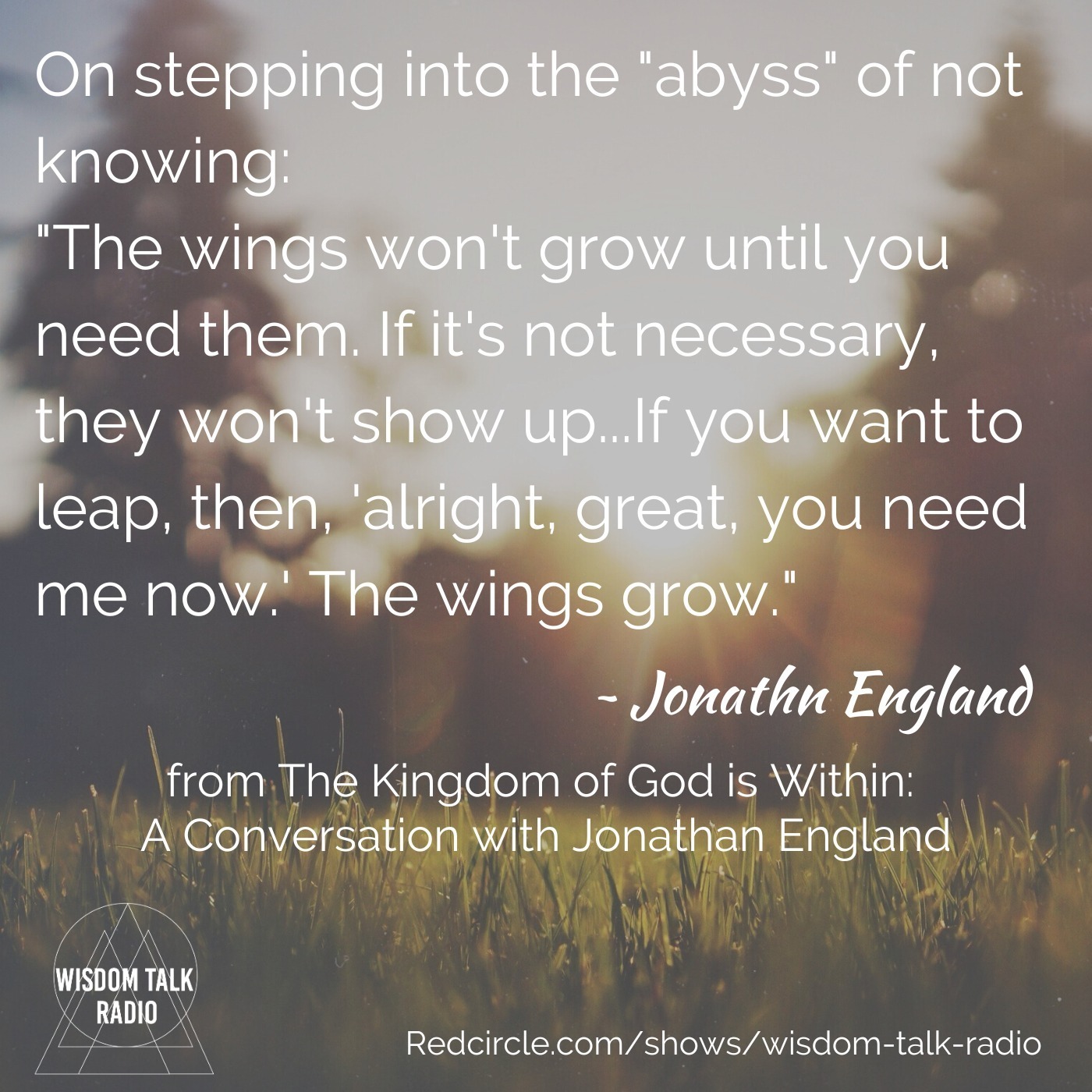The Kingdom of God is Within: a Conversation with Jonathan England