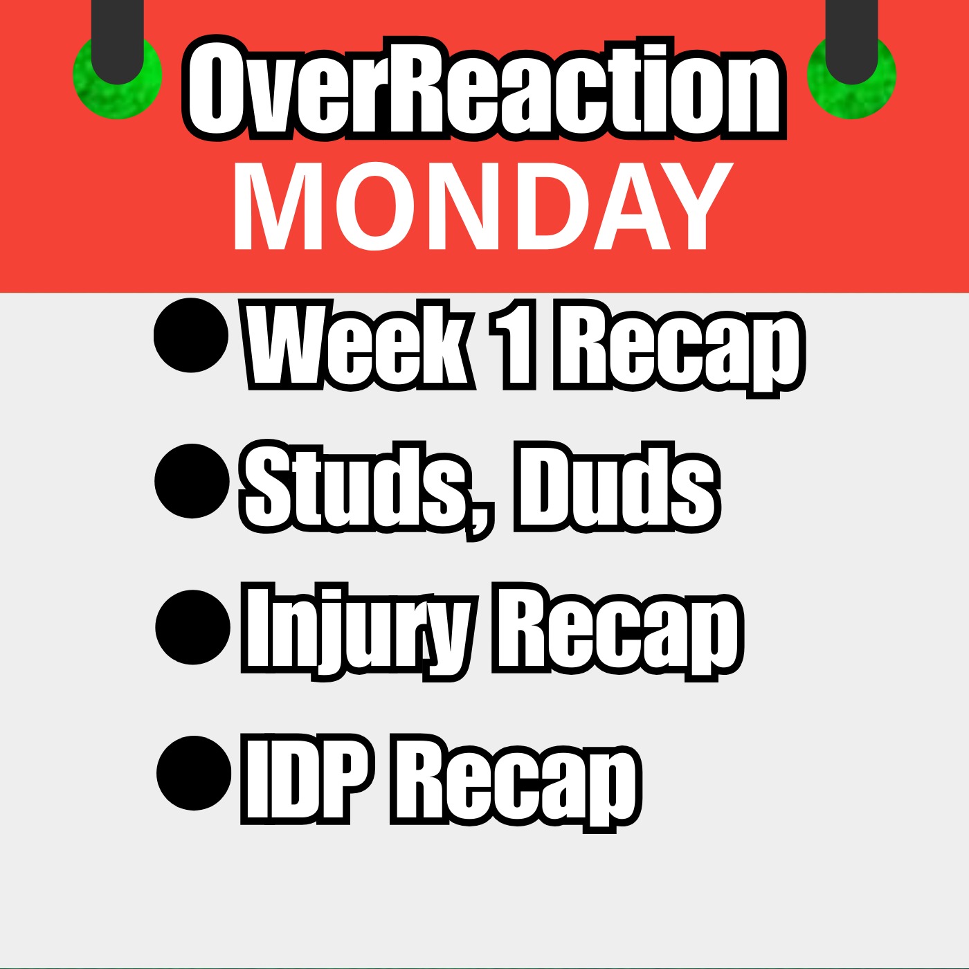 Fantasy OverReaction Monday, Weekly Studs, Duds, Injuries & IDP episode artwork