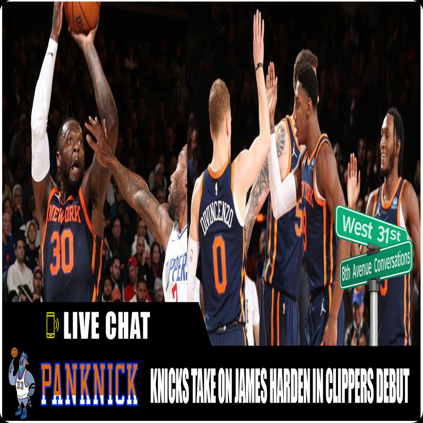 Knicks Live Chat Replay Vol 58 Julius Randle Offense Returns vs James Harden Clippers, RJ Returns Strong, Knicks Bench Unit Runs Clippers Out The Gym, Donte DiVincenzo 3pt Frenzy, Mitchell Robinson Dominates On Boards