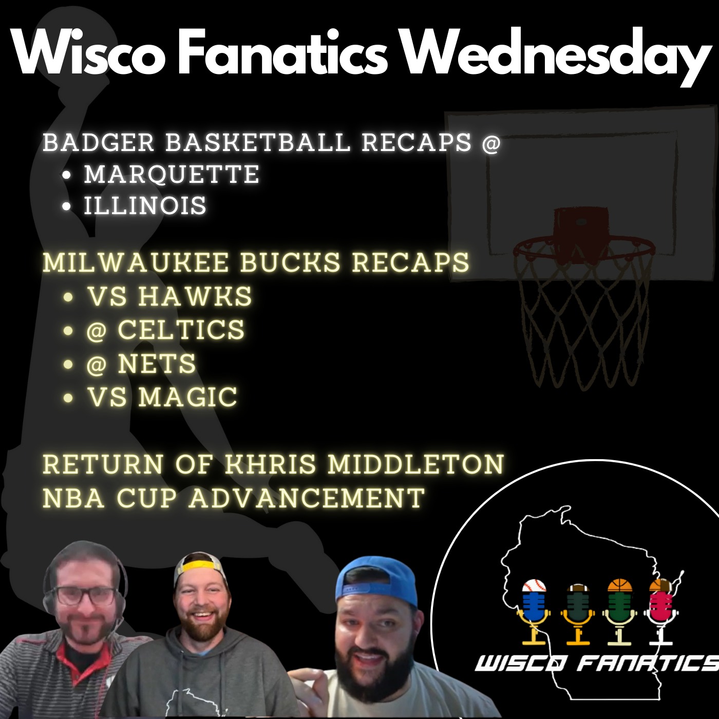 Badger basketball loses two road games, Bucks get Khris back episode artwork