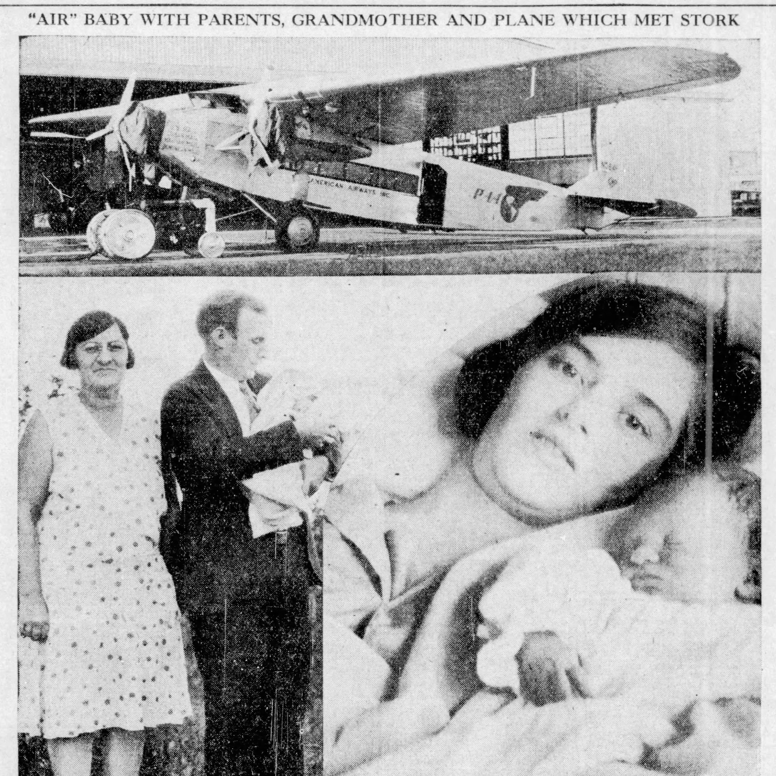 October 26, 1929: Miami's Airlene Evans becomes first baby born in an airplane