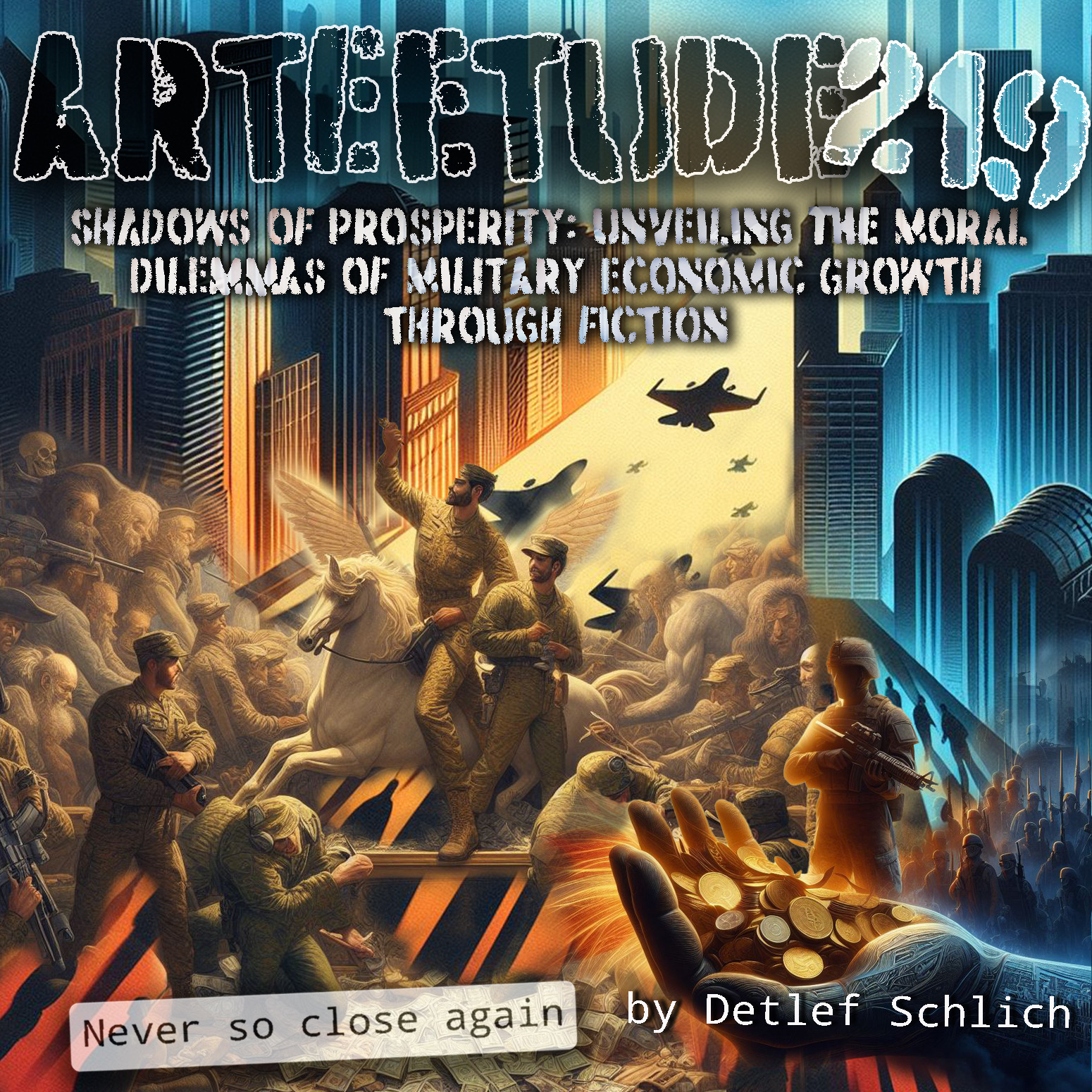 #Arteetude 219 - Under the stewardship of Detlef Schlich we trace the Shadows of Prosperity: Unveiling the Moral Dilemmas of Military Economic Growth Through Fiction.