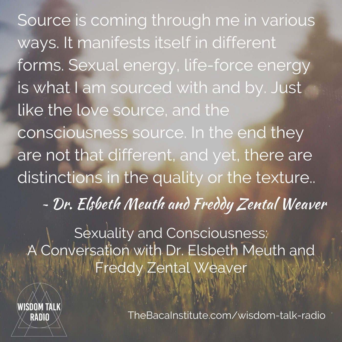 Sexuality and Consciousness: a Conversation with Elsbeth Meuth and Freddy Zental Weaver