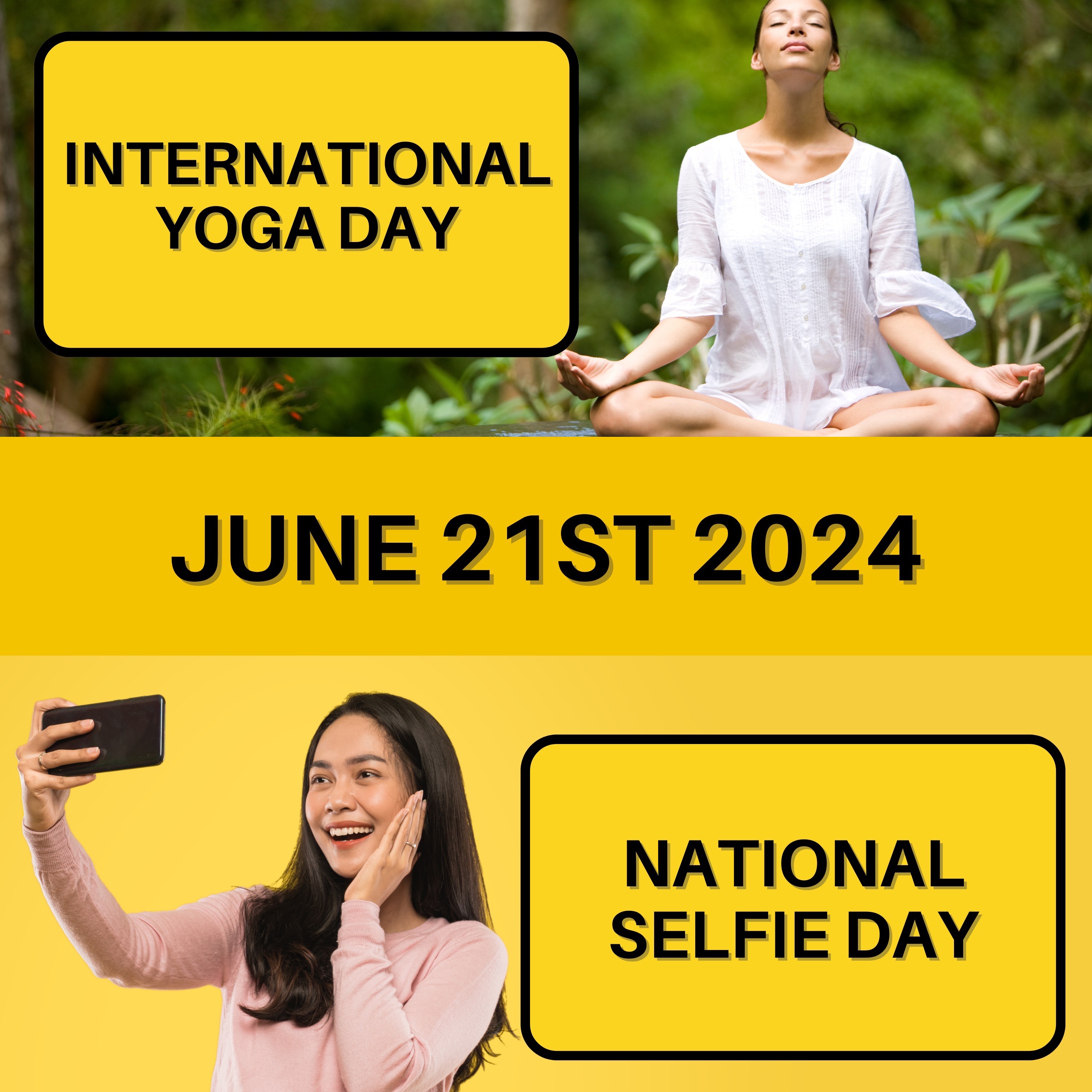 June 21, 2024 | Poses and Pictures: Celebrate International Day of Yoga and National Selfie Day