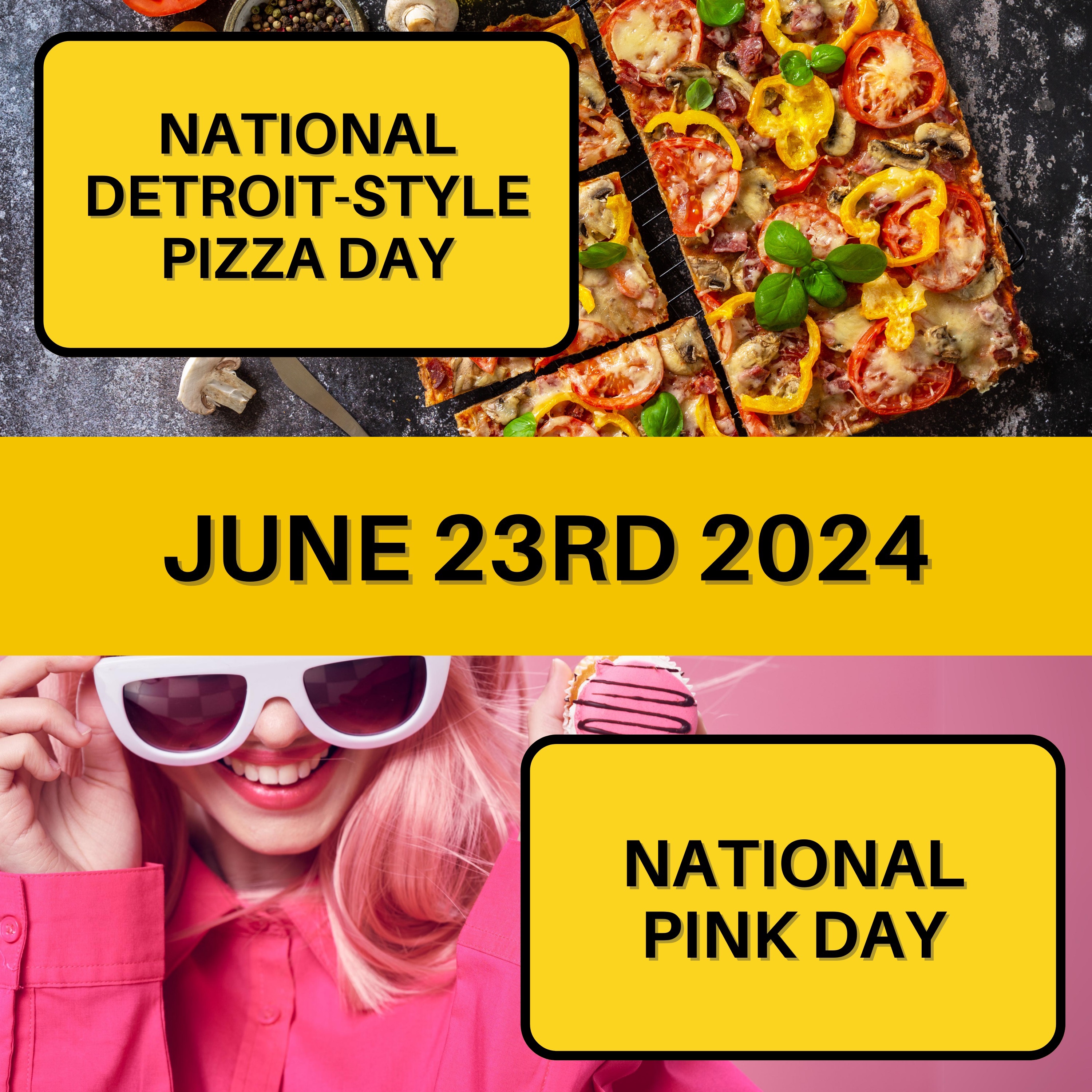 June 23, 2024 | Pizza and Pink: National Detroit-Style Pizza Day and National Pink Day
