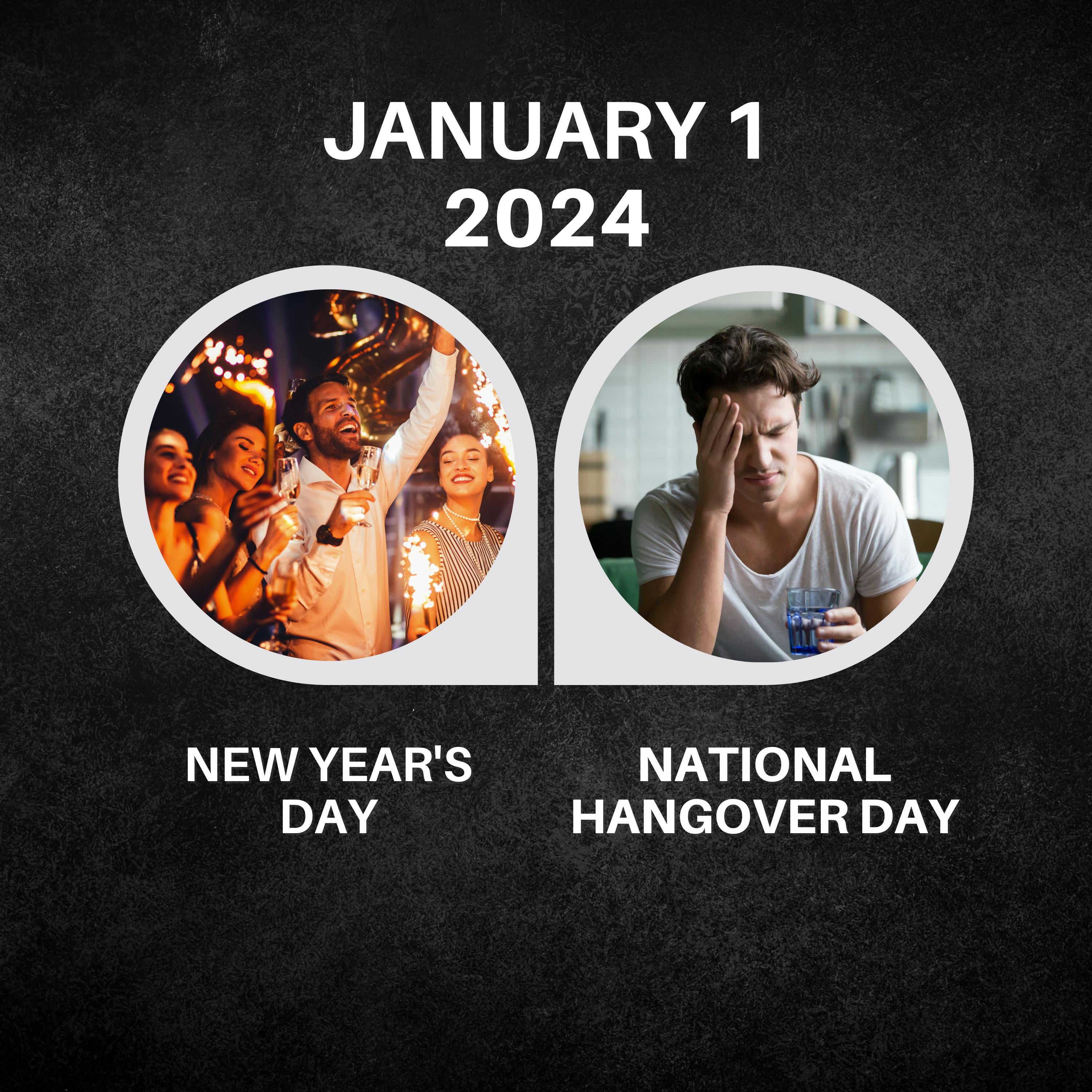 January 1, 2024 | Fresh Starts and Recovery: New Year's Day & National Hangover Day