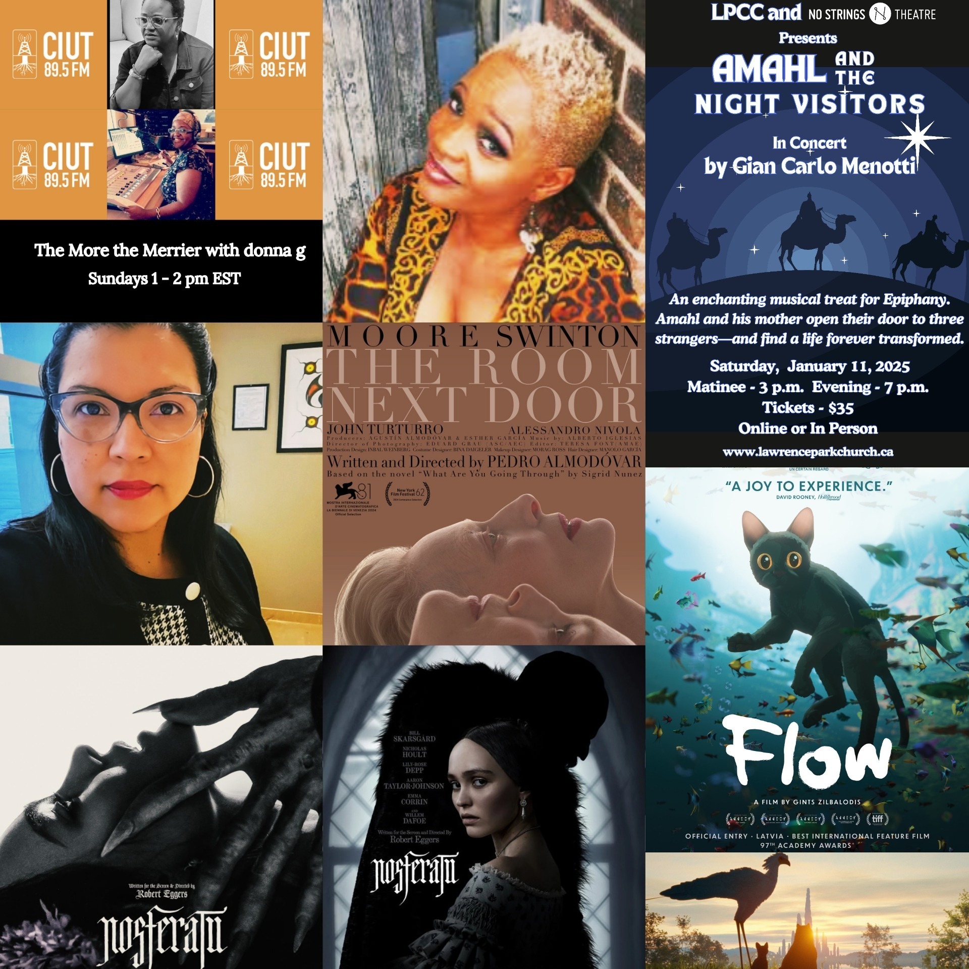 tmtm 5 Jan 25 Guests: Soprano Denise Williams (Ahmal and the Night Visitors) + Heidy M on recent films