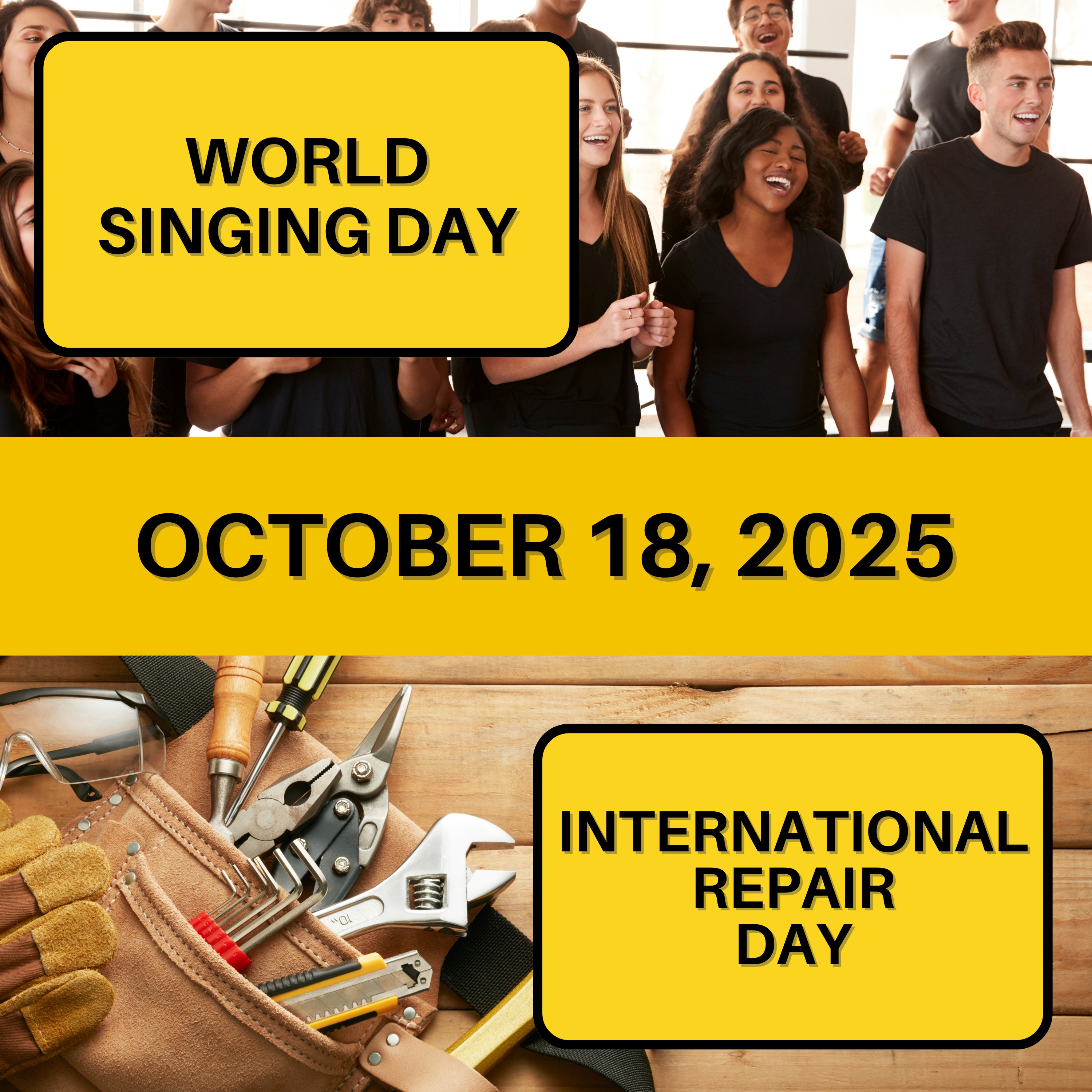 World Singing Day & International Repair Day