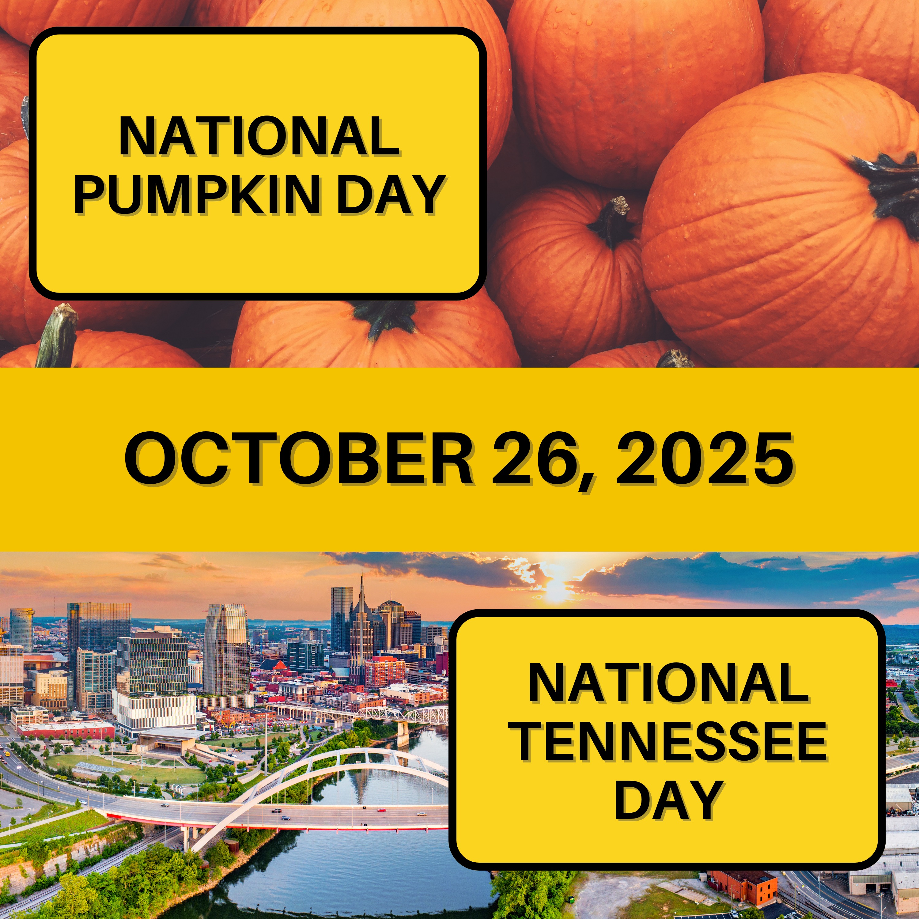 National Pumpkin Day & National Tennessee Day