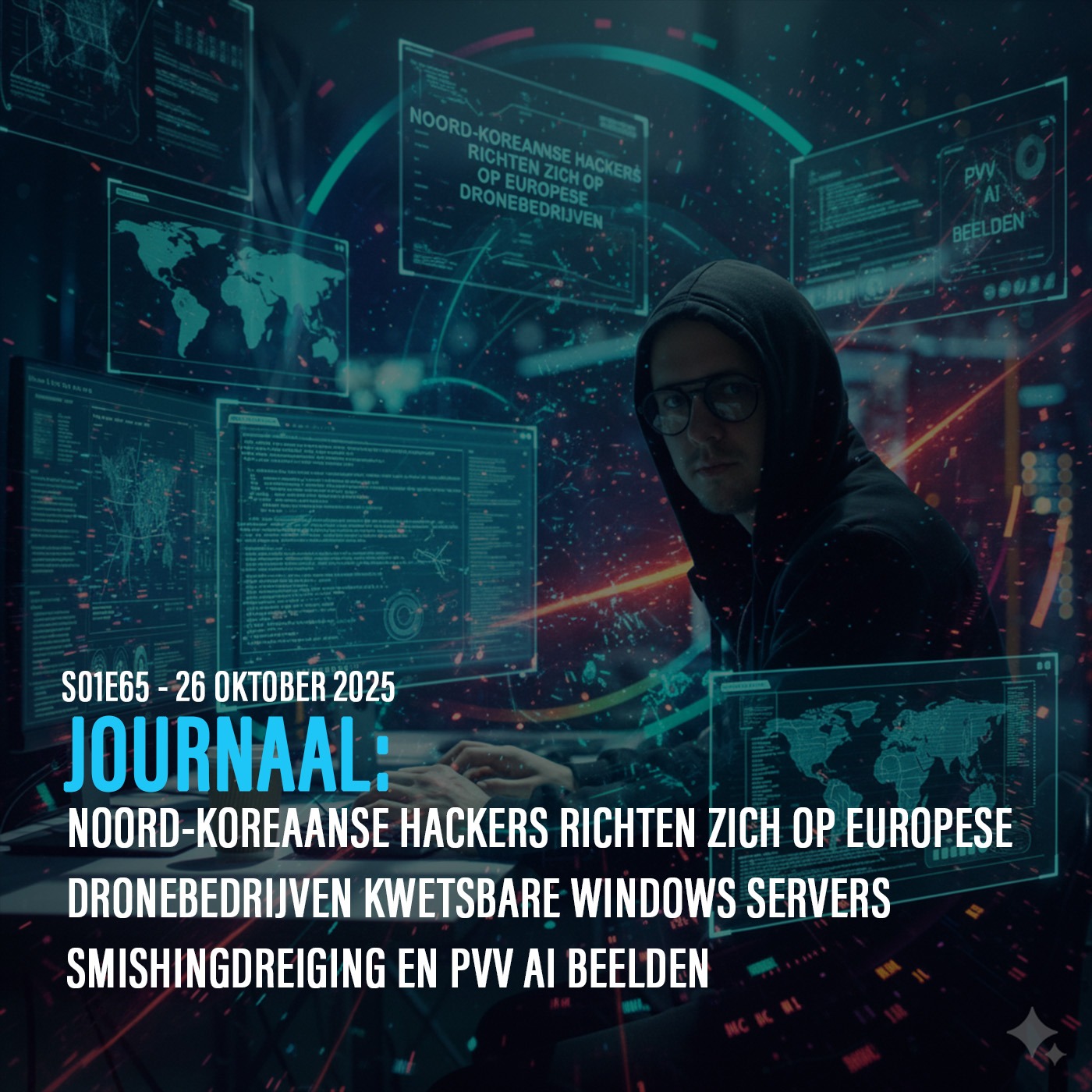 Noord-Koreaanse hackers richten zich op Europese dronebedrijven kwetsbare Windows servers smishingdreiging en PVV AI beelden episode artwork