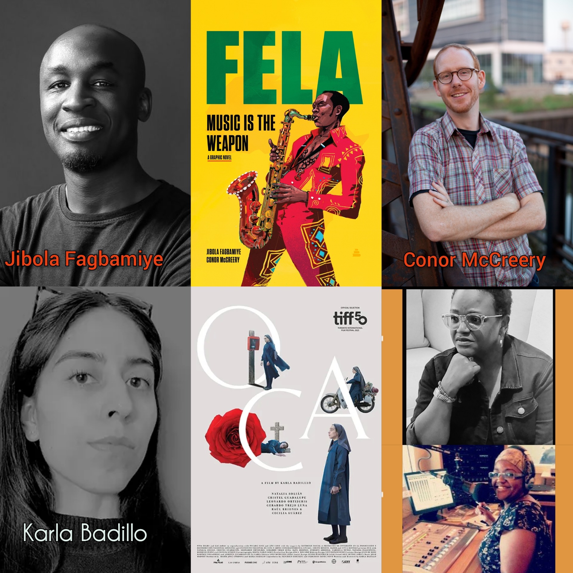 tmtm 5 Oct 25 Guests Jibola Fagbamiye & Conor McCreery (Fela) + TIFF50 coverage w/Karla Badillo (dir. OCA)