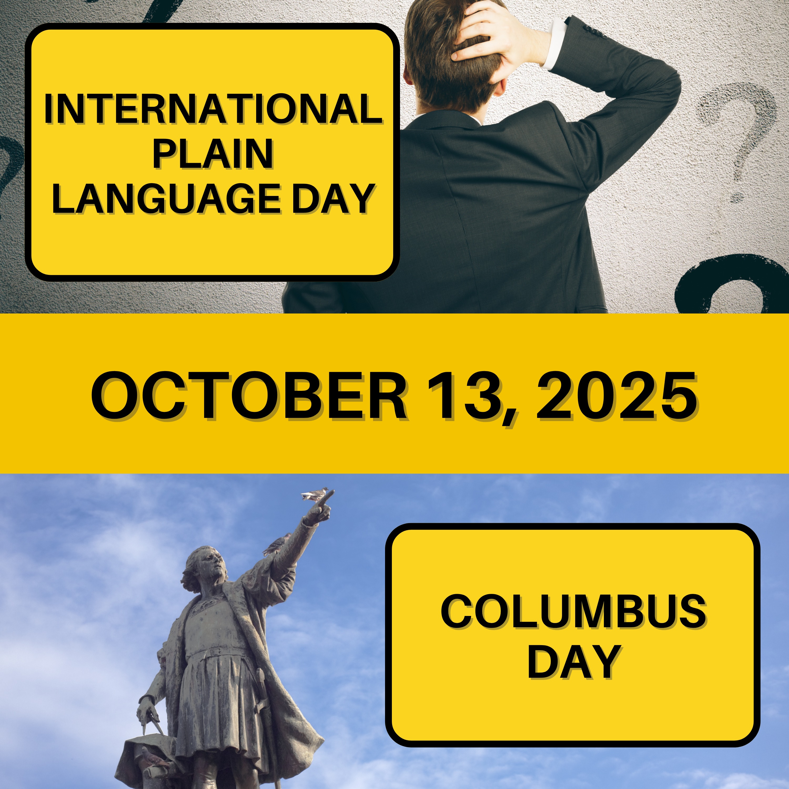 International Plain Language Day & Columbus Day International Plain Language Day & Columbus Day