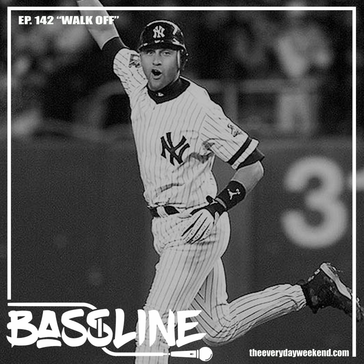 the BASSLINE podcast ep 142 "Walk Off" episode artwork