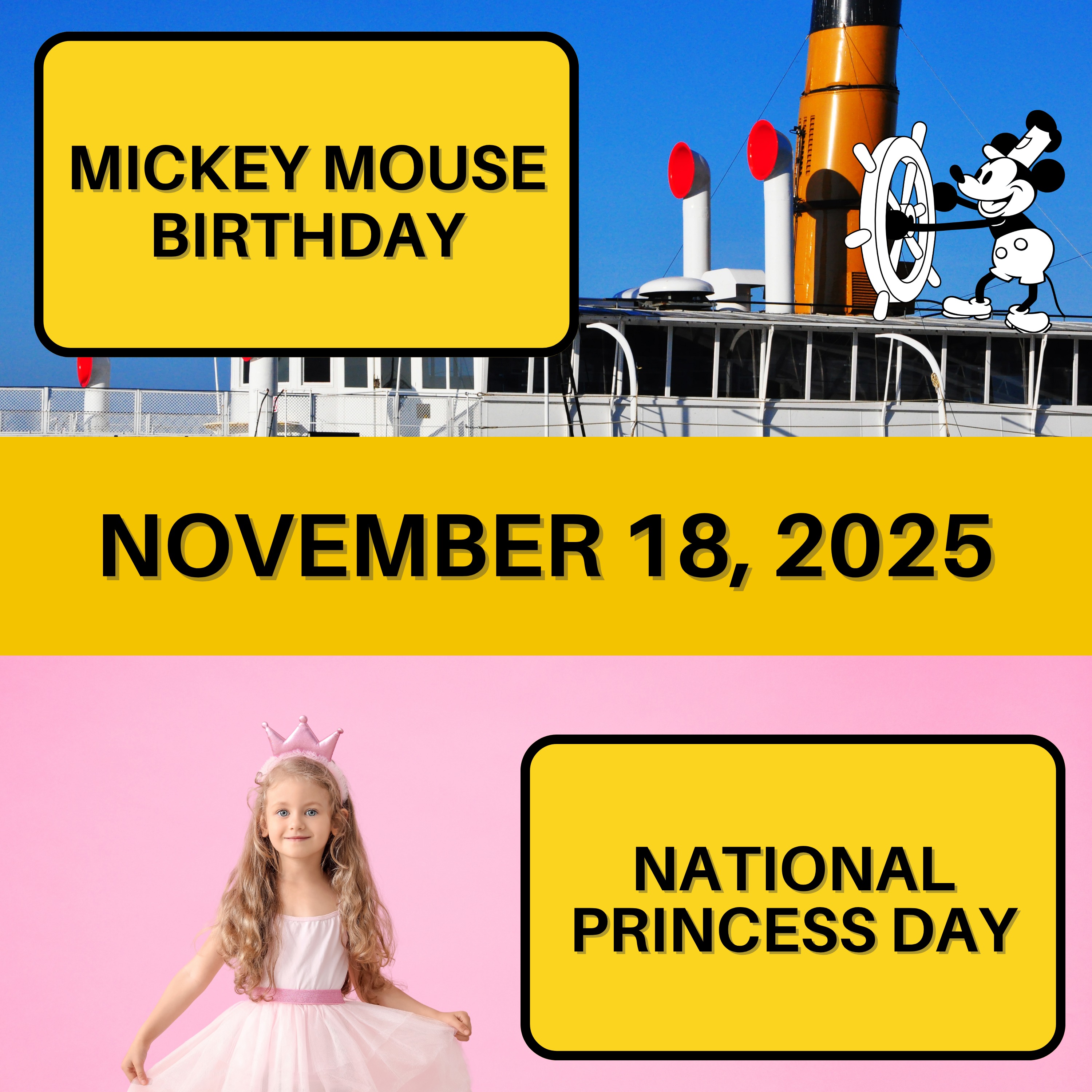 Mickey Mouse Birthday & National Princess Day