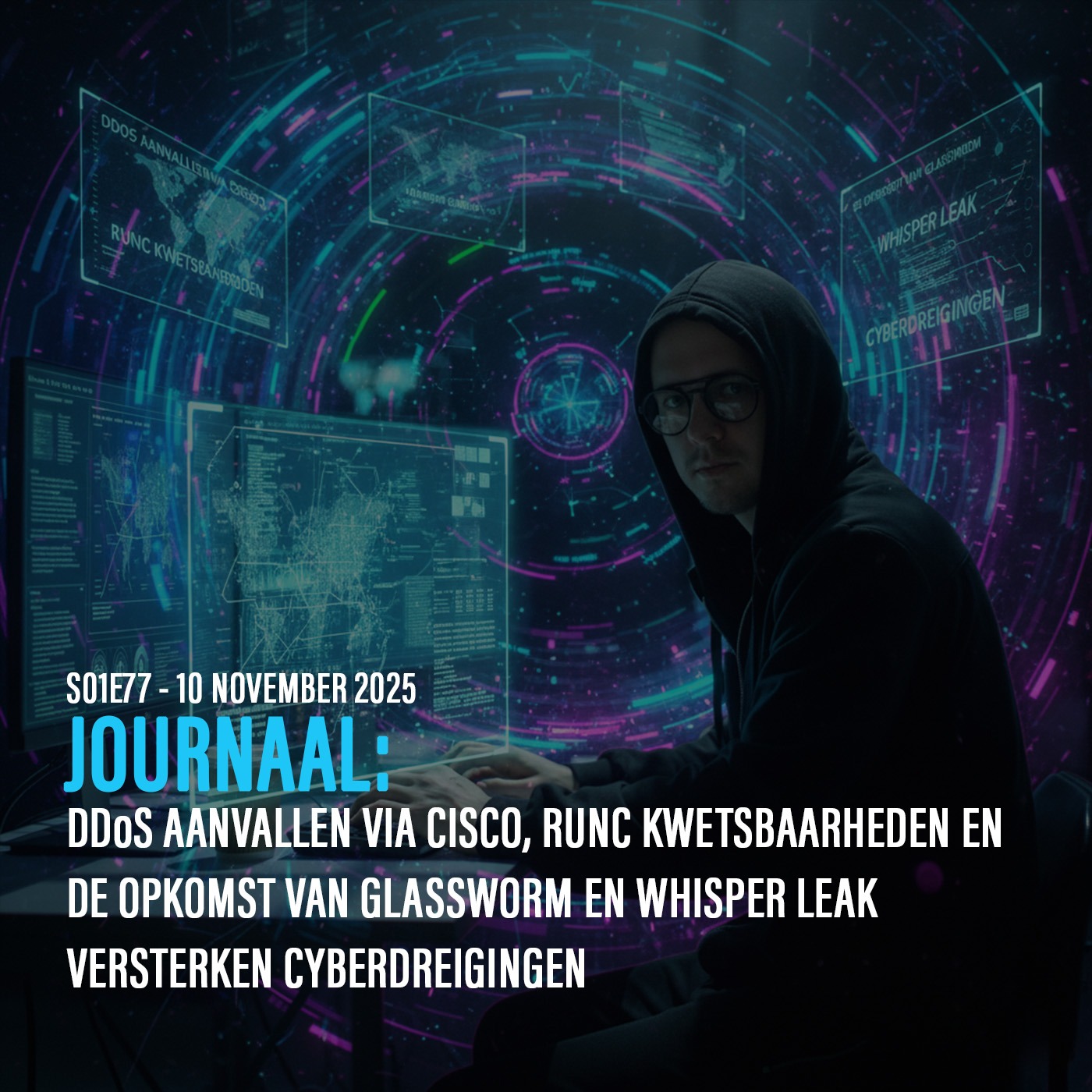 DDoS aanvallen via Cisco, runC kwetsbaarheden en de opkomst van GlassWorm en Whisper Leak versterken cyberdreigingen episode artwork