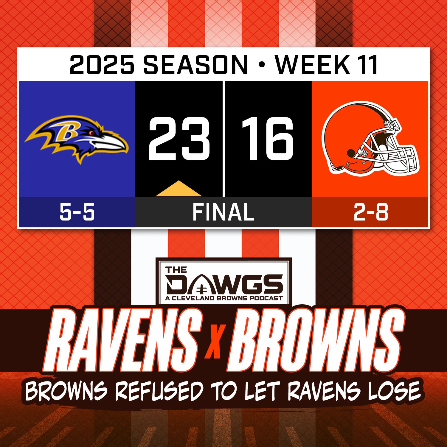 Ravens x Browns: Game Reactions - Browns Just Refused to Let the Ravens Lose - Cleveland Browns Podcast for 11/16/25