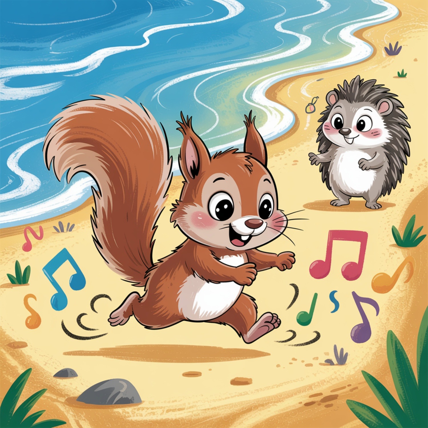 Spievajúci piesok: Dobrodružstvo veveričiaka a ježka na tajomnej pláži