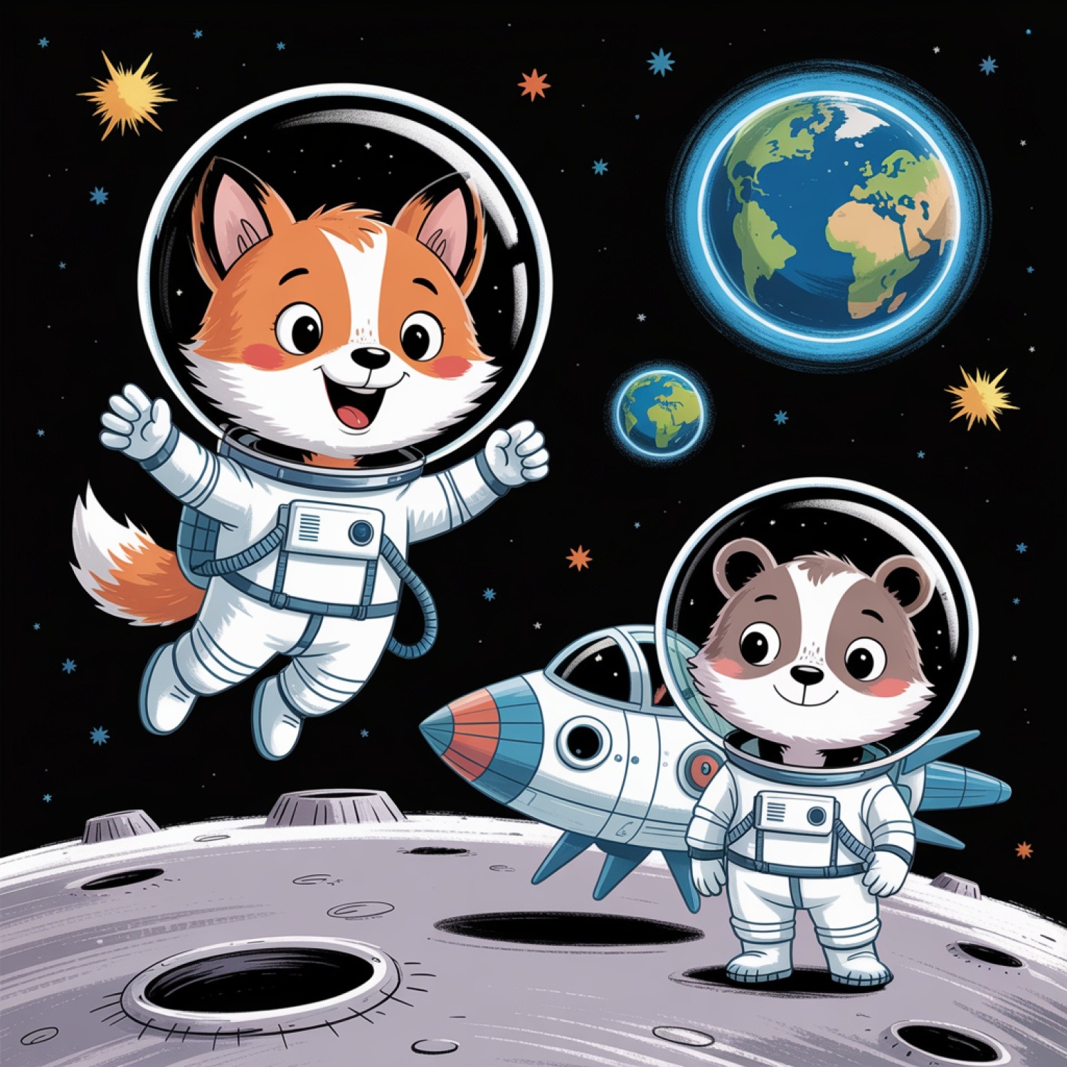 Údolie tieňov na Mesiaci: Dobrodružstvo lišiaka Riška a jazveca Kubu