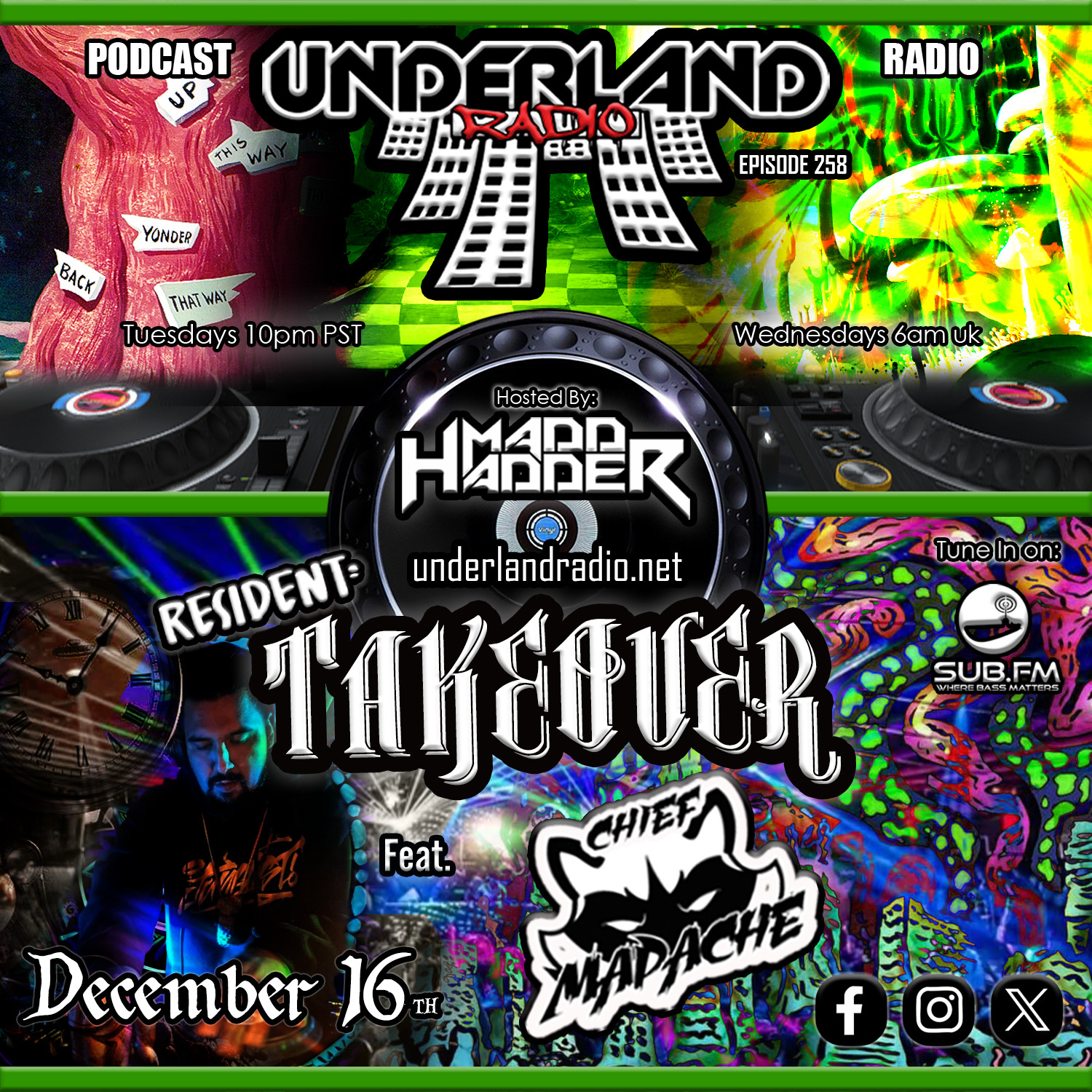 Episode 0258 Underland Radio - Guest Mix: Chief Mapache TakeOver