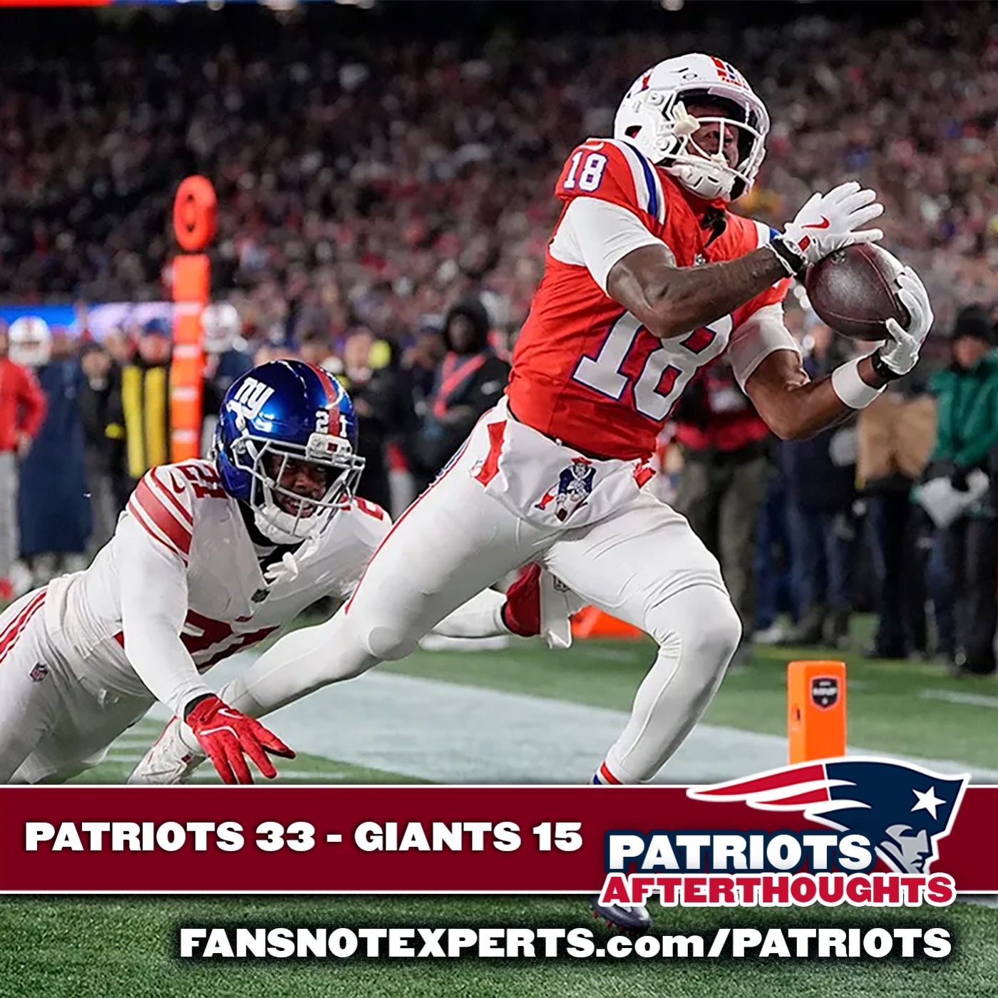 TEN. IN. A. ROW. Patriots 33 - Giants 15