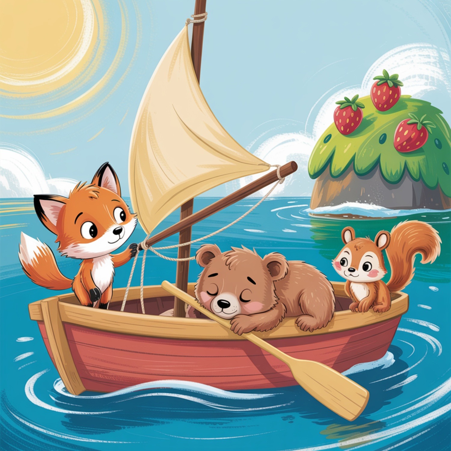 Ako funguje plachetnica: Dobrodružstvo líšky Filipa, veveričky Elky a medveďa Brumka