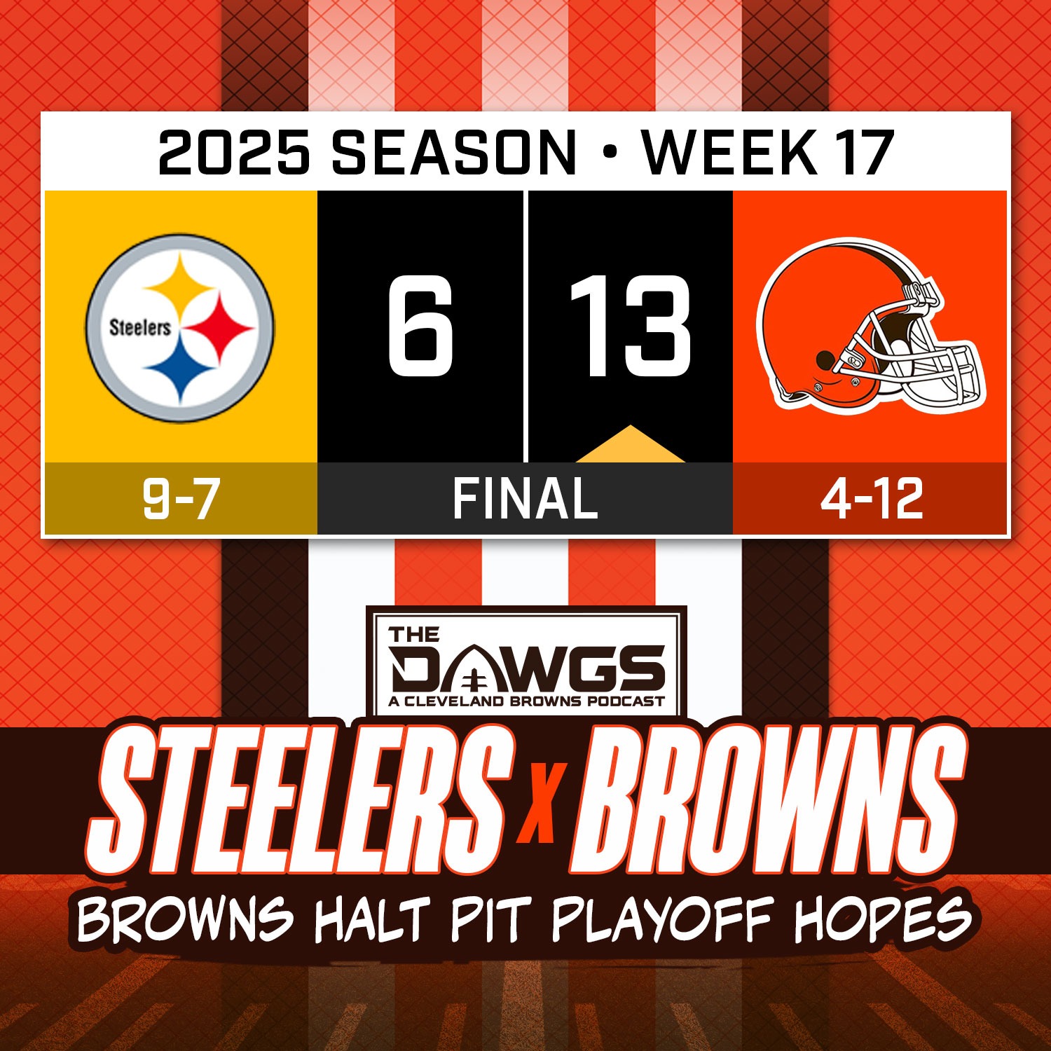 Steelers x Browns: Game Reactions - Steelers Suck! Browns Halt Steelers Playoff Hopes - Cleveland Browns Podcast for 12/28/25
