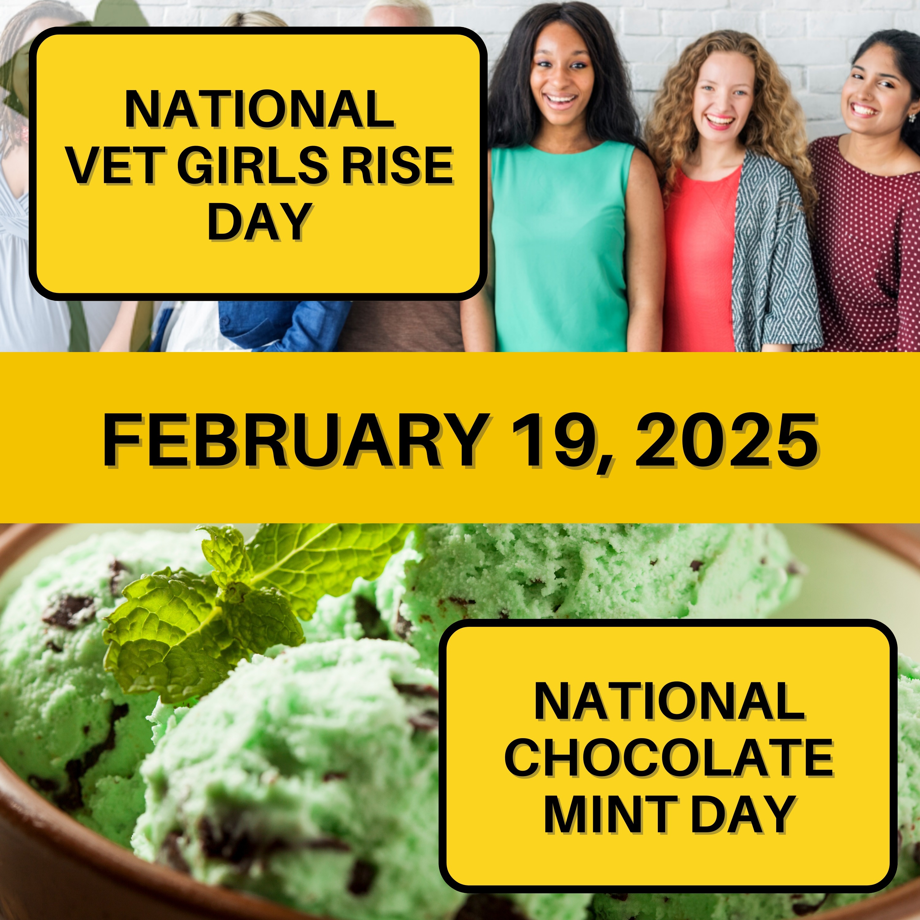 National Vet Girls RISE Day & National Chocolate Mint Day