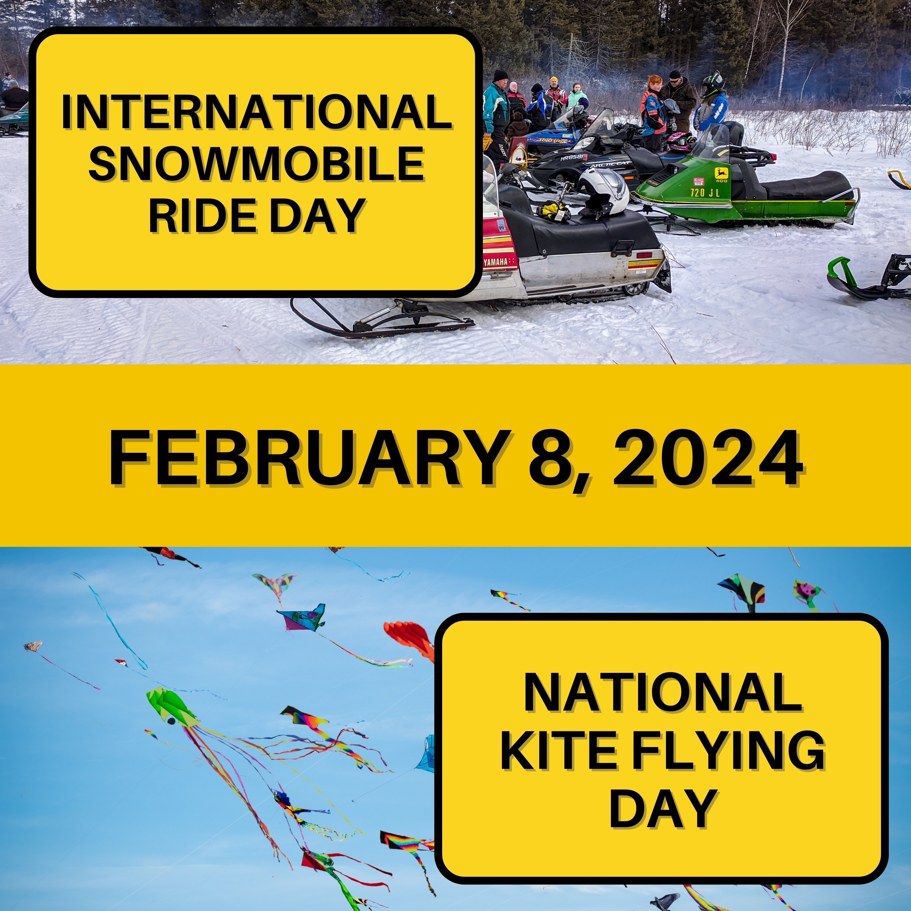 Snowmobile Ride Day & National Kite Flying Day