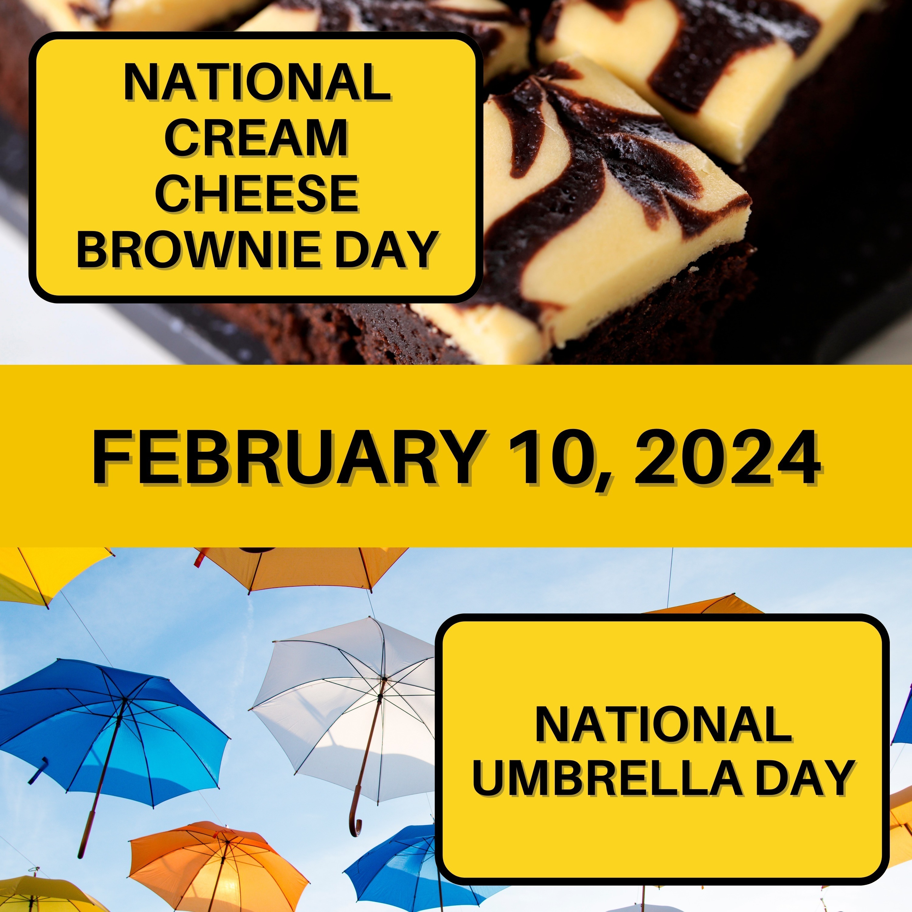 Cream Cheese Brownie Day & National Umbrella Day