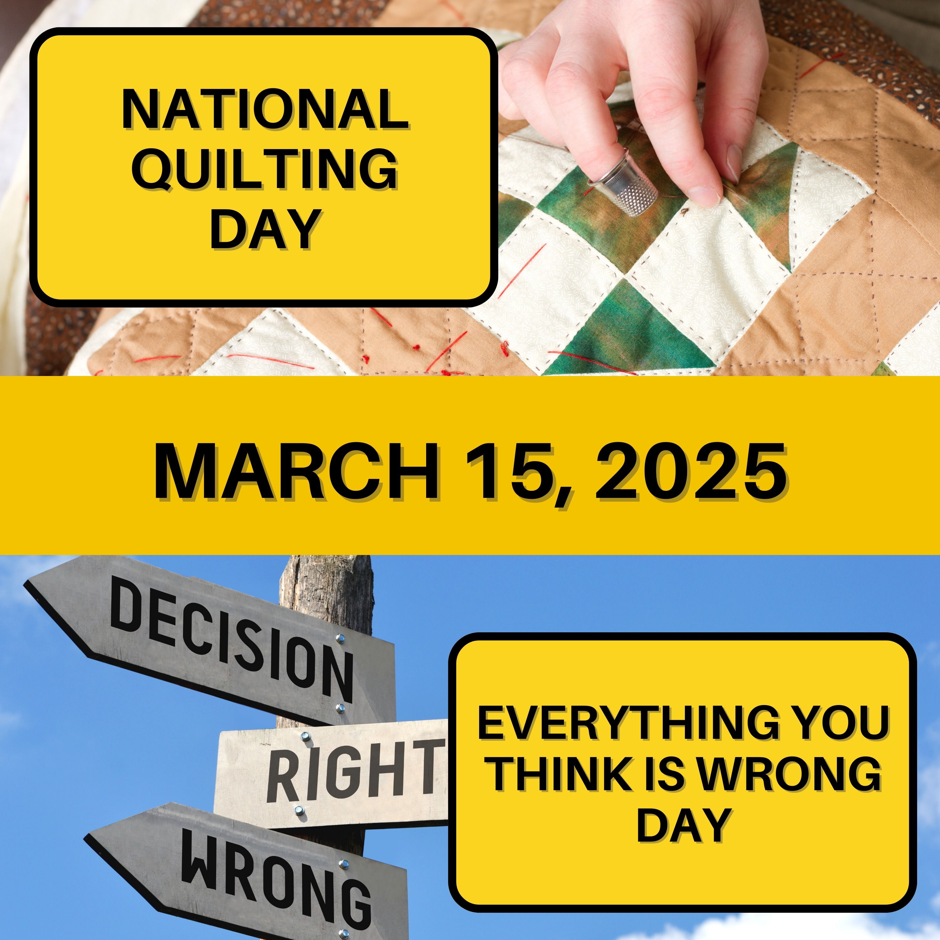 National Quilting Day & Everything You Think Is Wrong Day