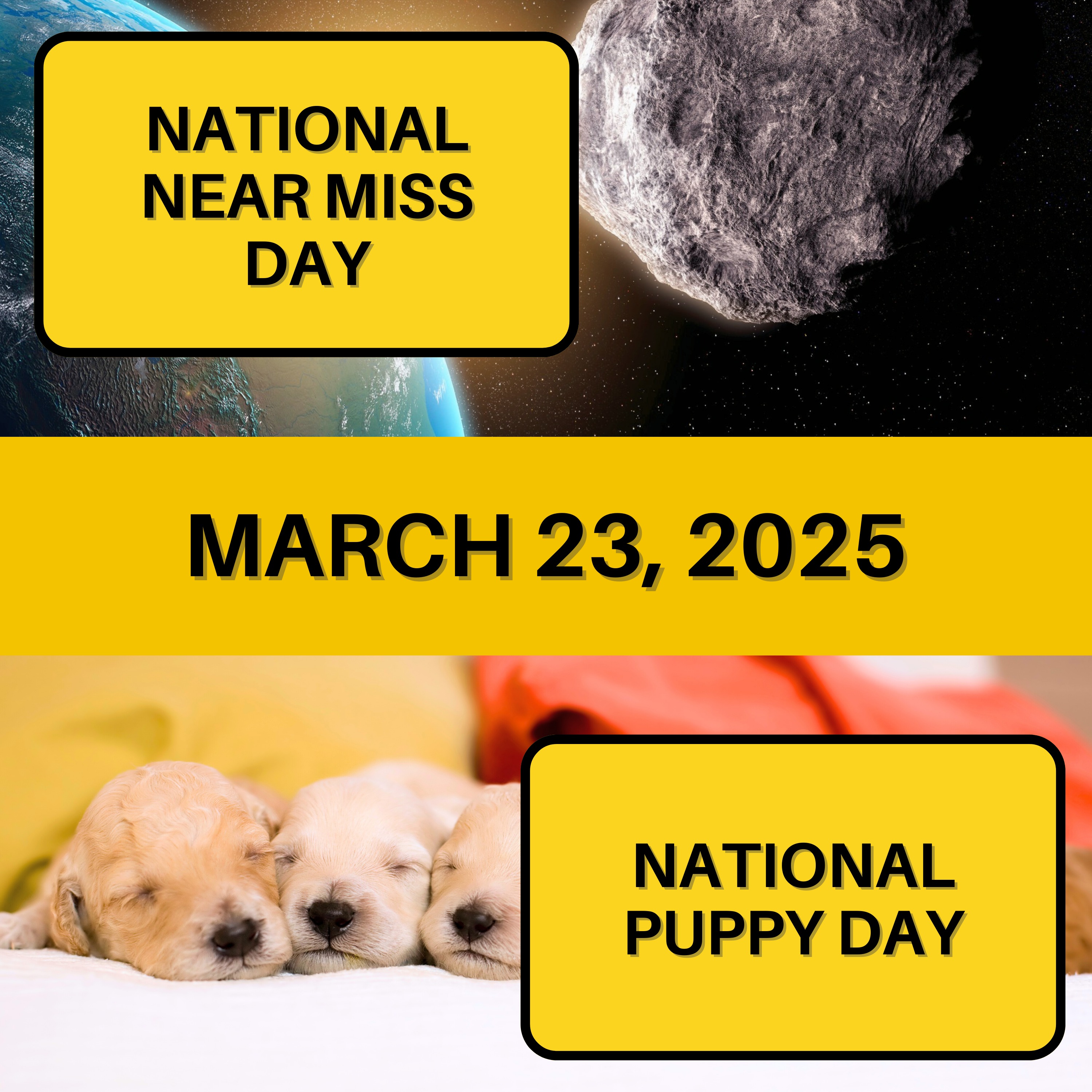 National Near Miss Day & National Puppy Day