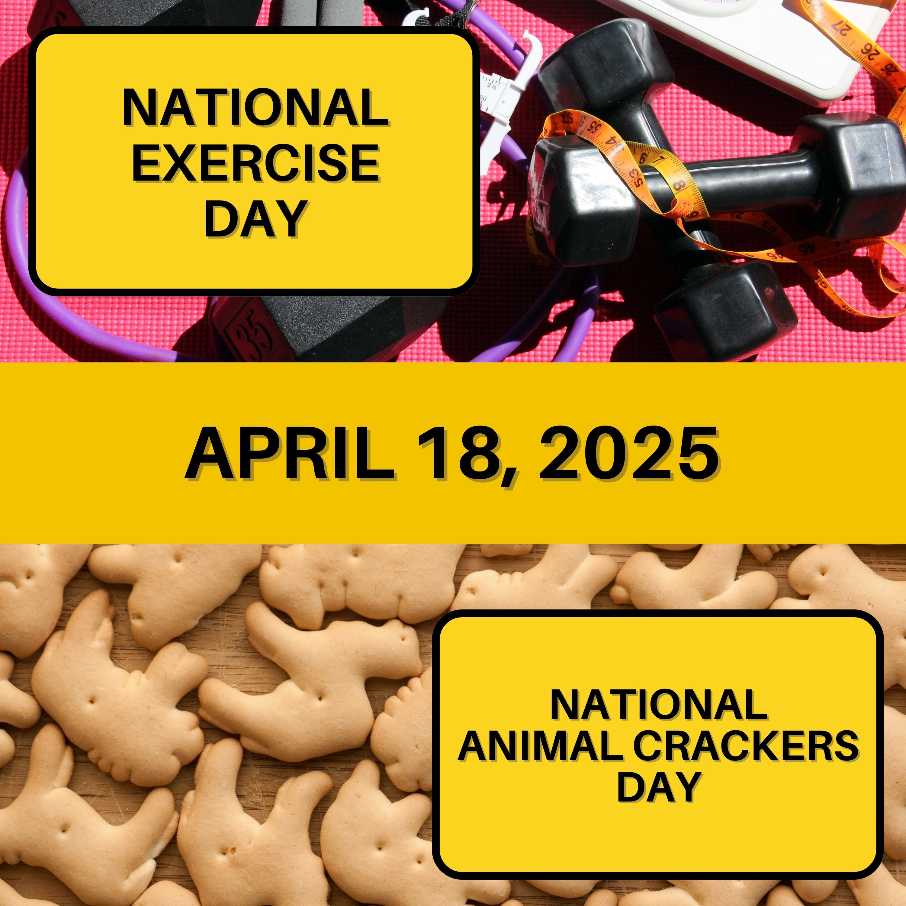 National Exercise Day & National Animal Crackers Day