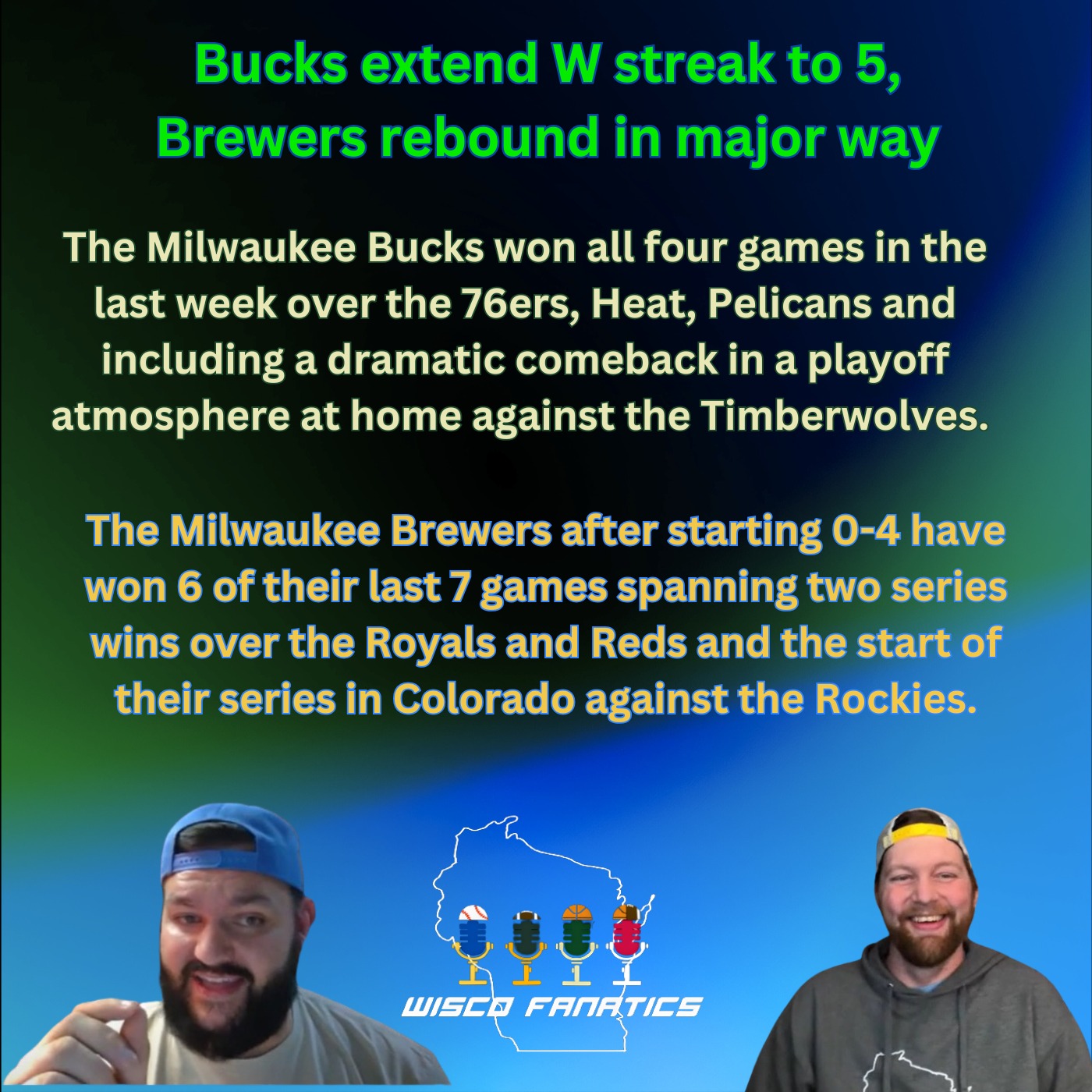 Bucks win streak up to 5, Brewers bounce back episode artwork